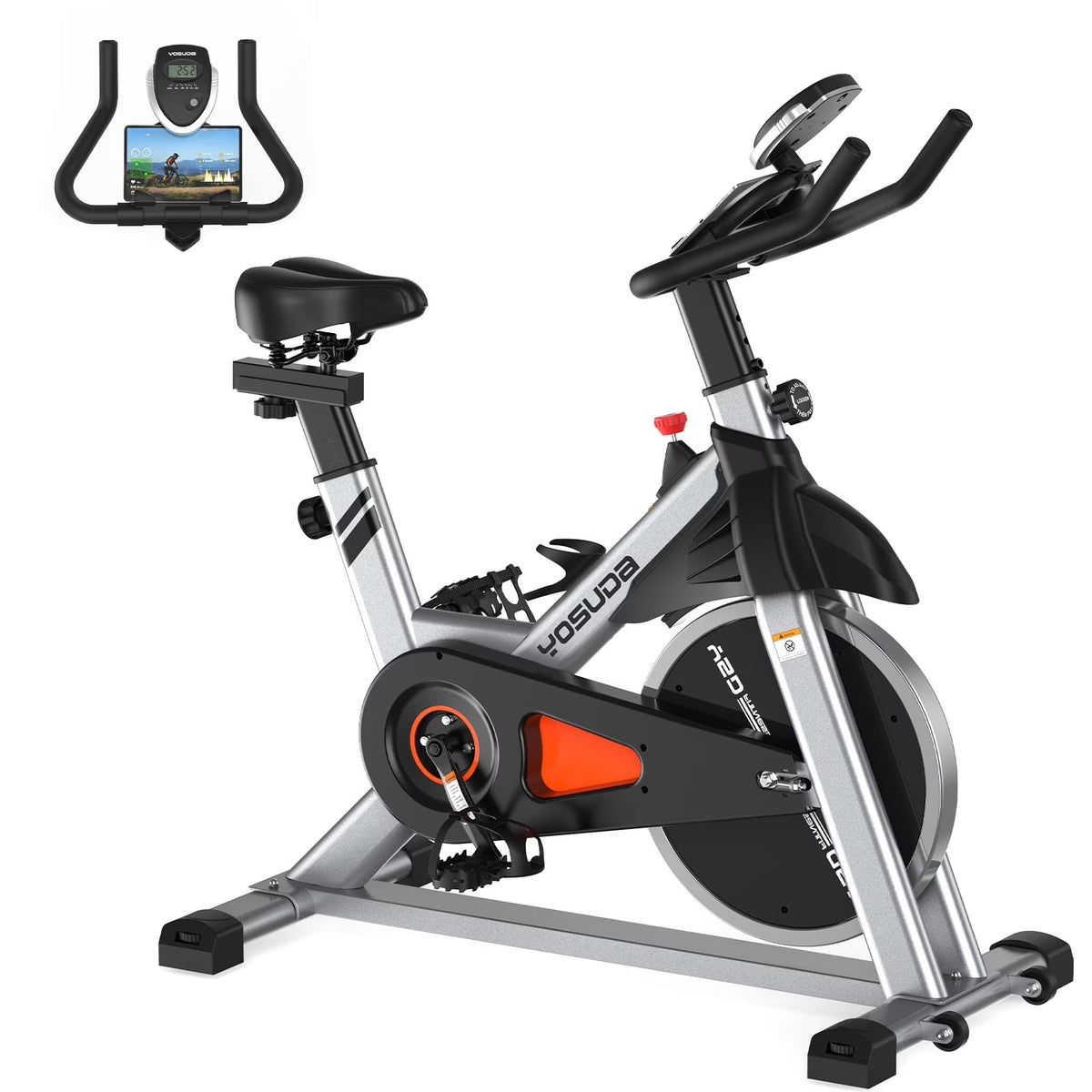 YOSUDA Indoor Cycling Bike, 330 lb Capacity, Comfort Seat, LCD Monitor