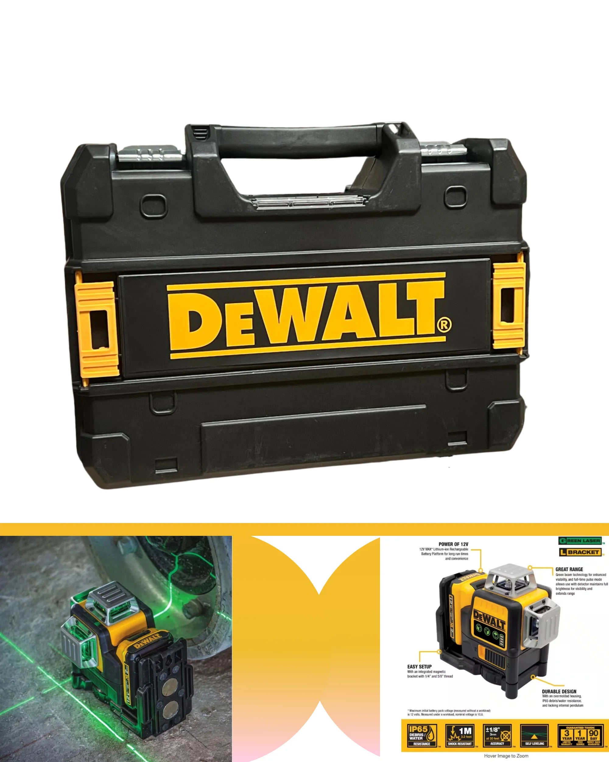 Dewalt 12V MAX Cordless Green Line Laser 3 x 360 Professional Laser Level