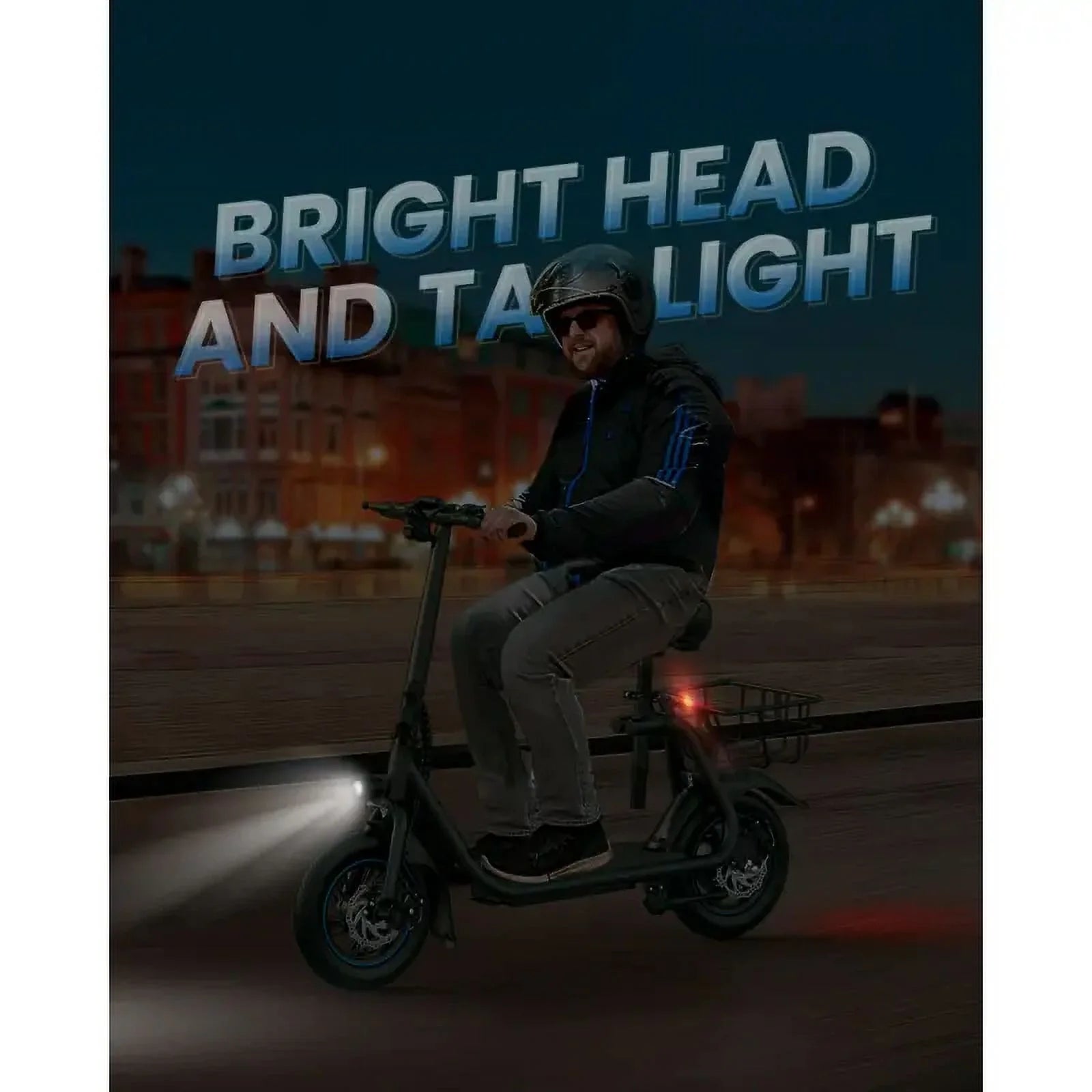 KEESTP Electric Bike with Basket for Pet, 3 Riding Modes Foldable Electric Scooter for Adults - up to 20 Miles 18.6MPH