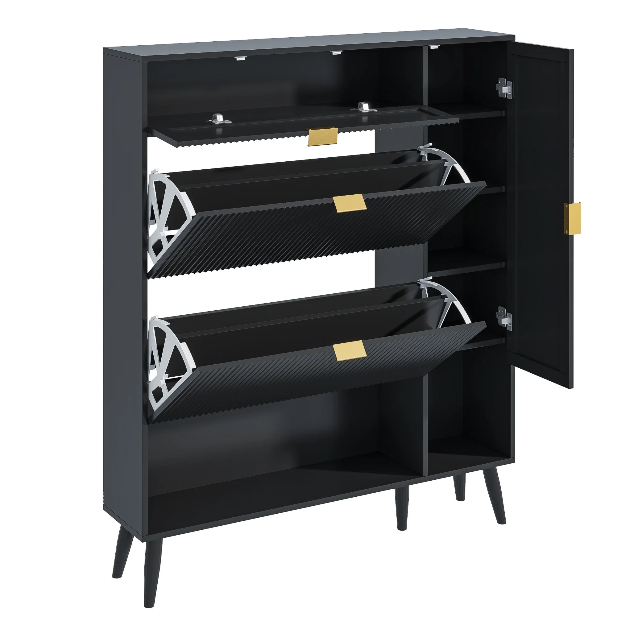 Shoe Cabinet with Drawers, Slim Storage Cabinets, Entryway Shoe Storage Cabinets