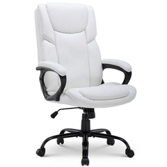 Mainstays Executive Ergonomic High Back Leather Home Office Desk Chair, Black