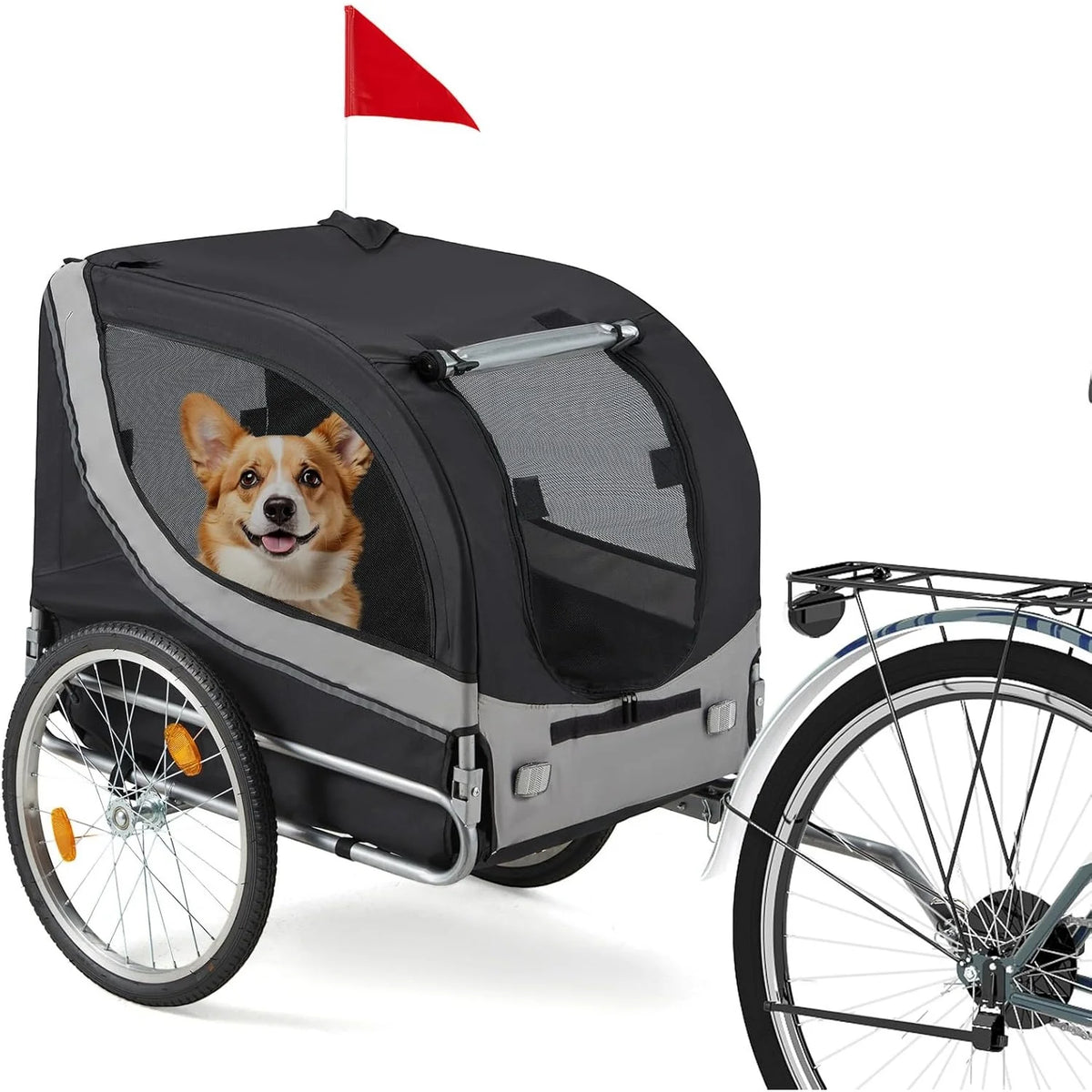AECOJOY Dog Bike Trailer, Large 57'' Pet Bicycle Carrier for Small and Medium Dogs