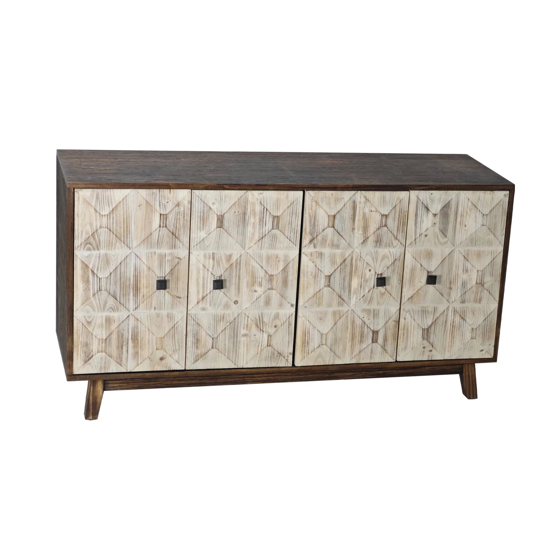 Large 4 - Door Storage Cabinet with Adjustable Shelves, Modern Multi - Room Organizer for Living Room, Kitchen, Bedroom, Hallway - Blue