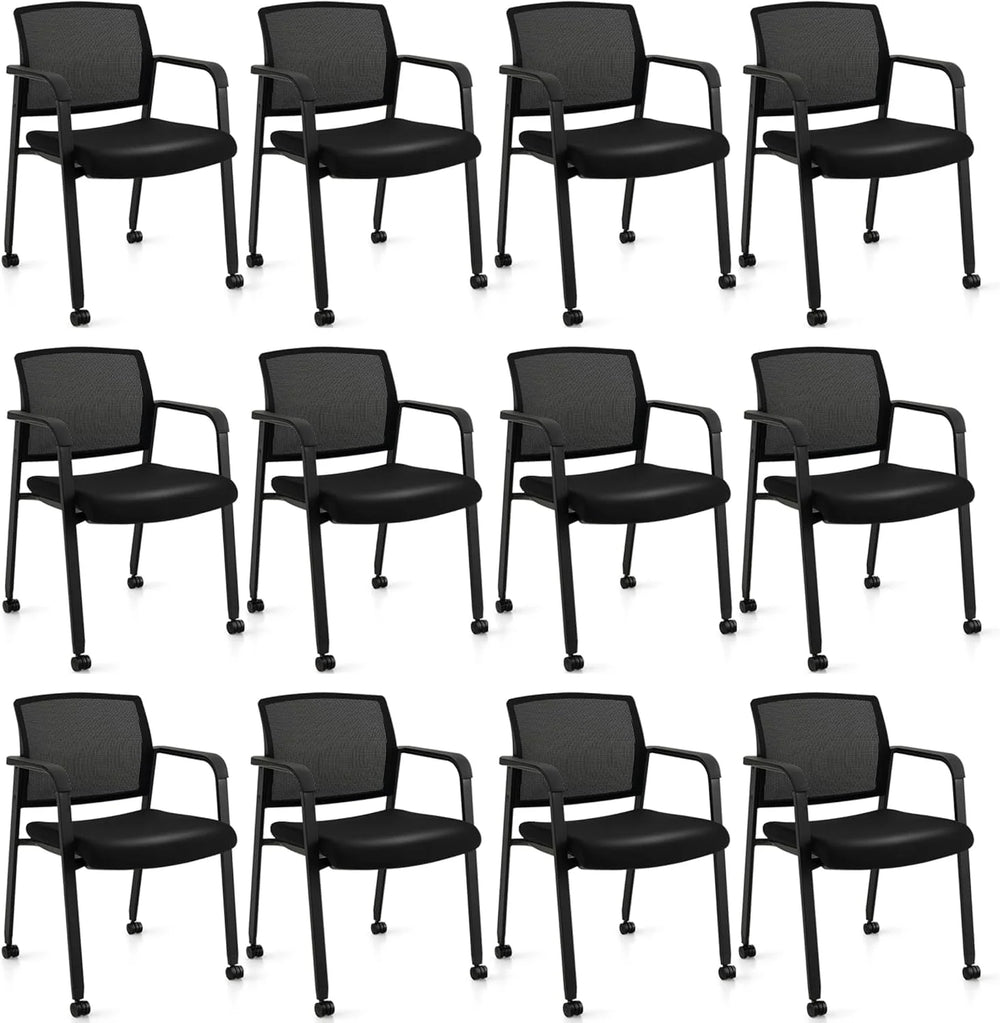 Tangkula Rolling Conference Room Chairs Set of 12