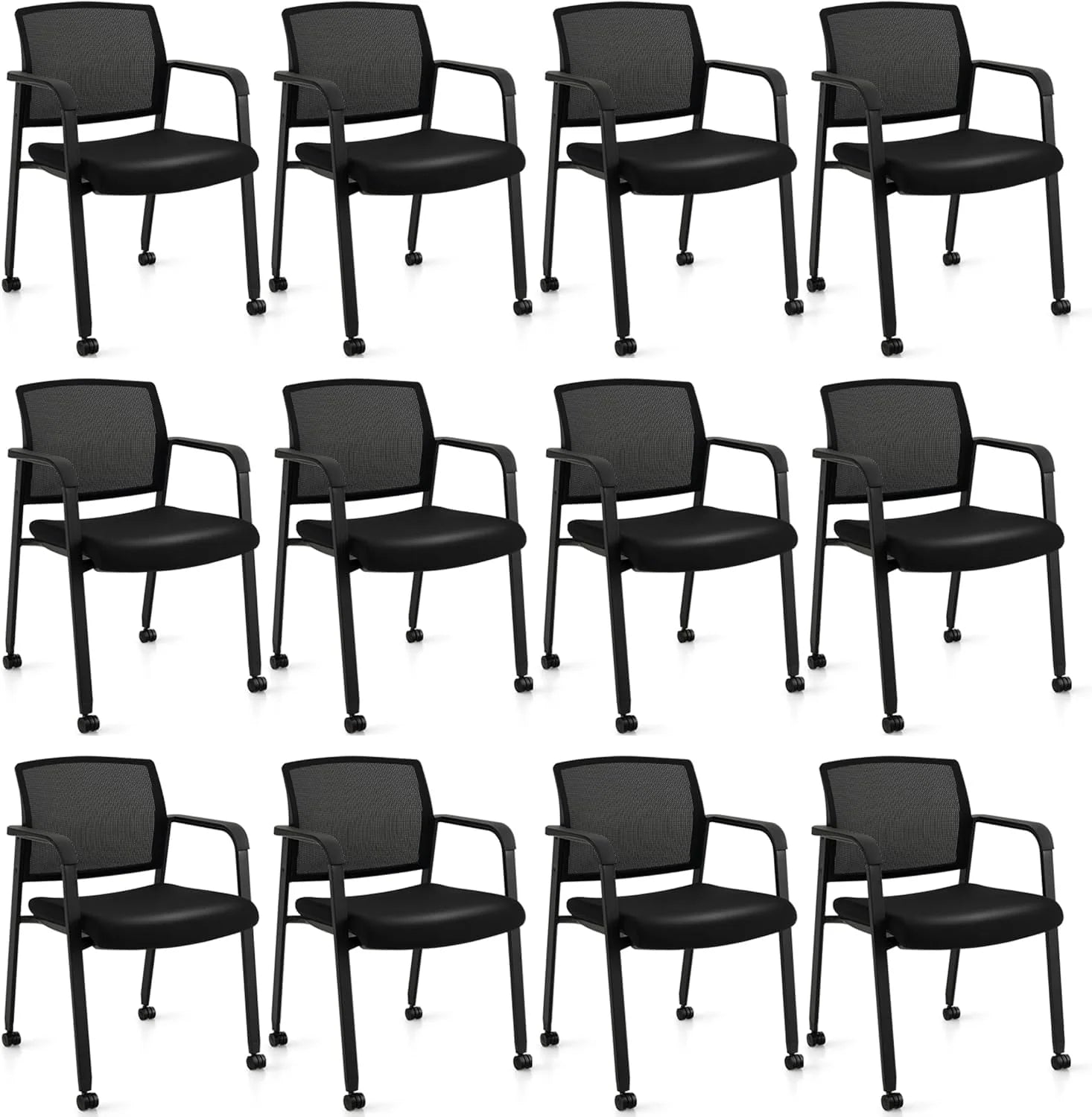 Tangkula Rolling Conference Room Chairs Set of 12