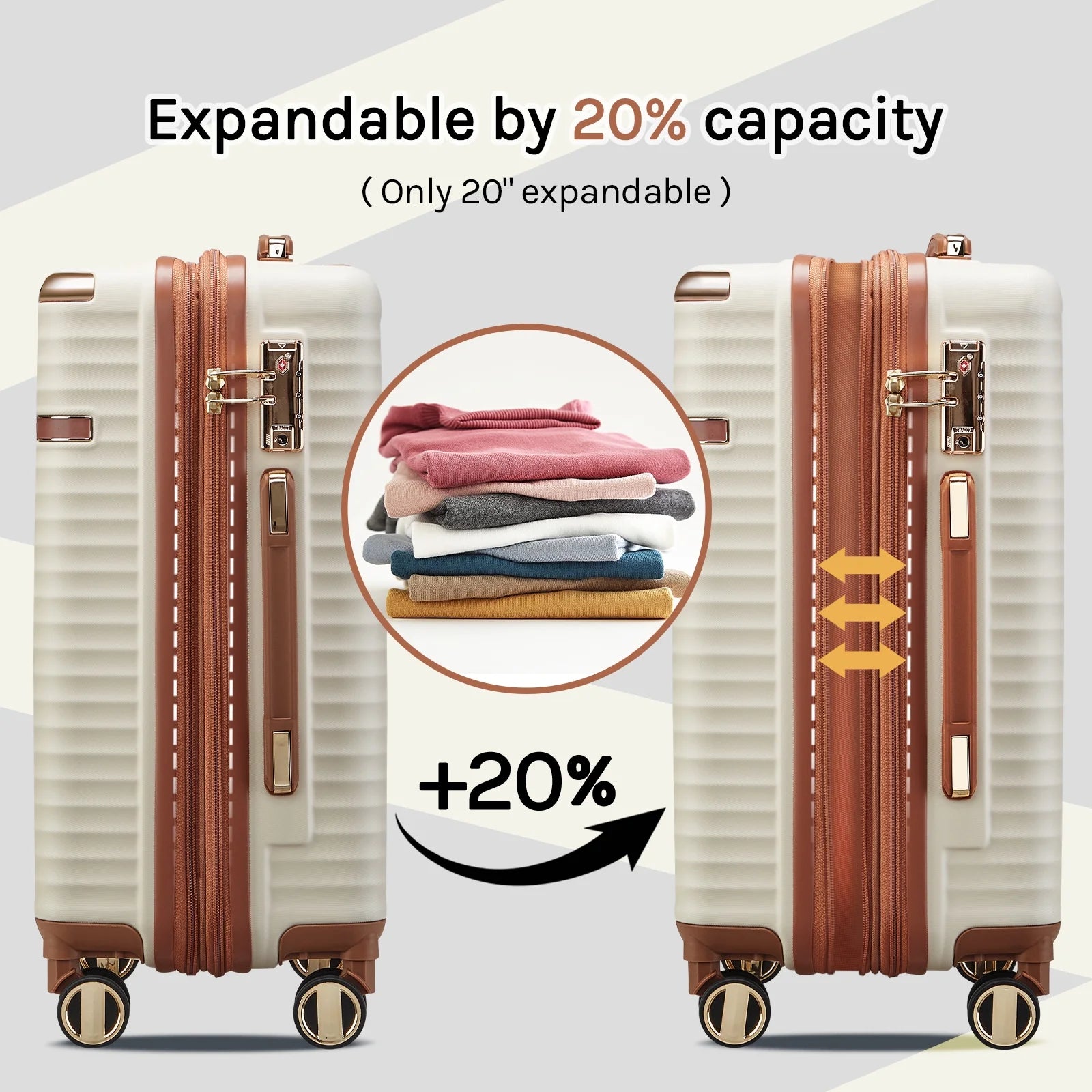 Joyway 3 - Piece Carry - on Luggage Set with Swivel TSA Lock and Leather Carry Bag