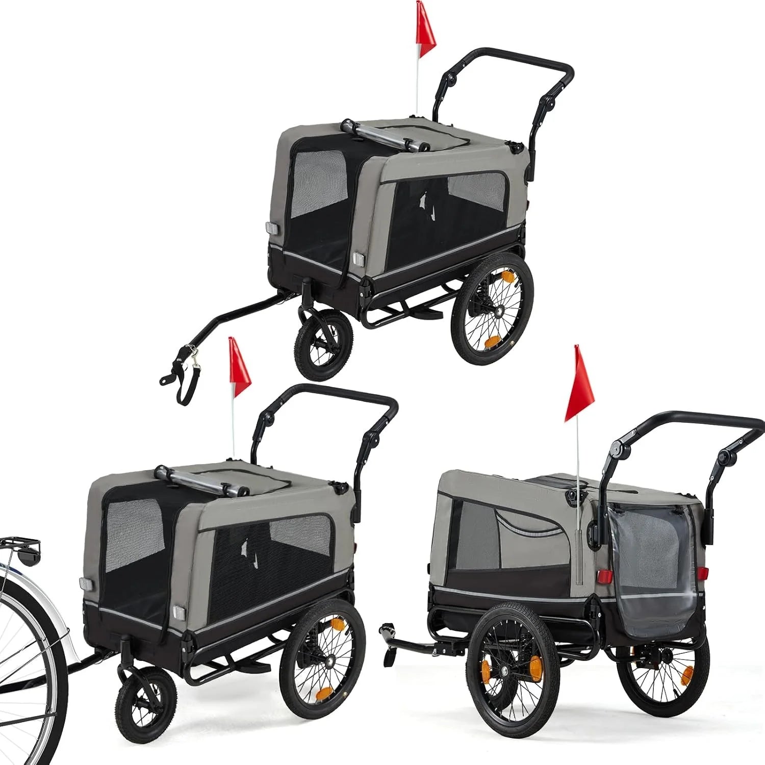AECOJOY Dog Bike Trailer, Large 57'' Pet Bicycle Carrier for Small and Medium Dogs