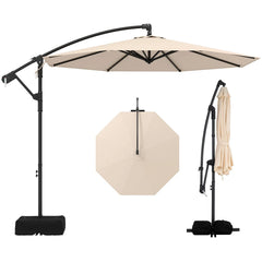Tangkula 10ft Patio Umbrella with Base Included with 360 Degree Rotation