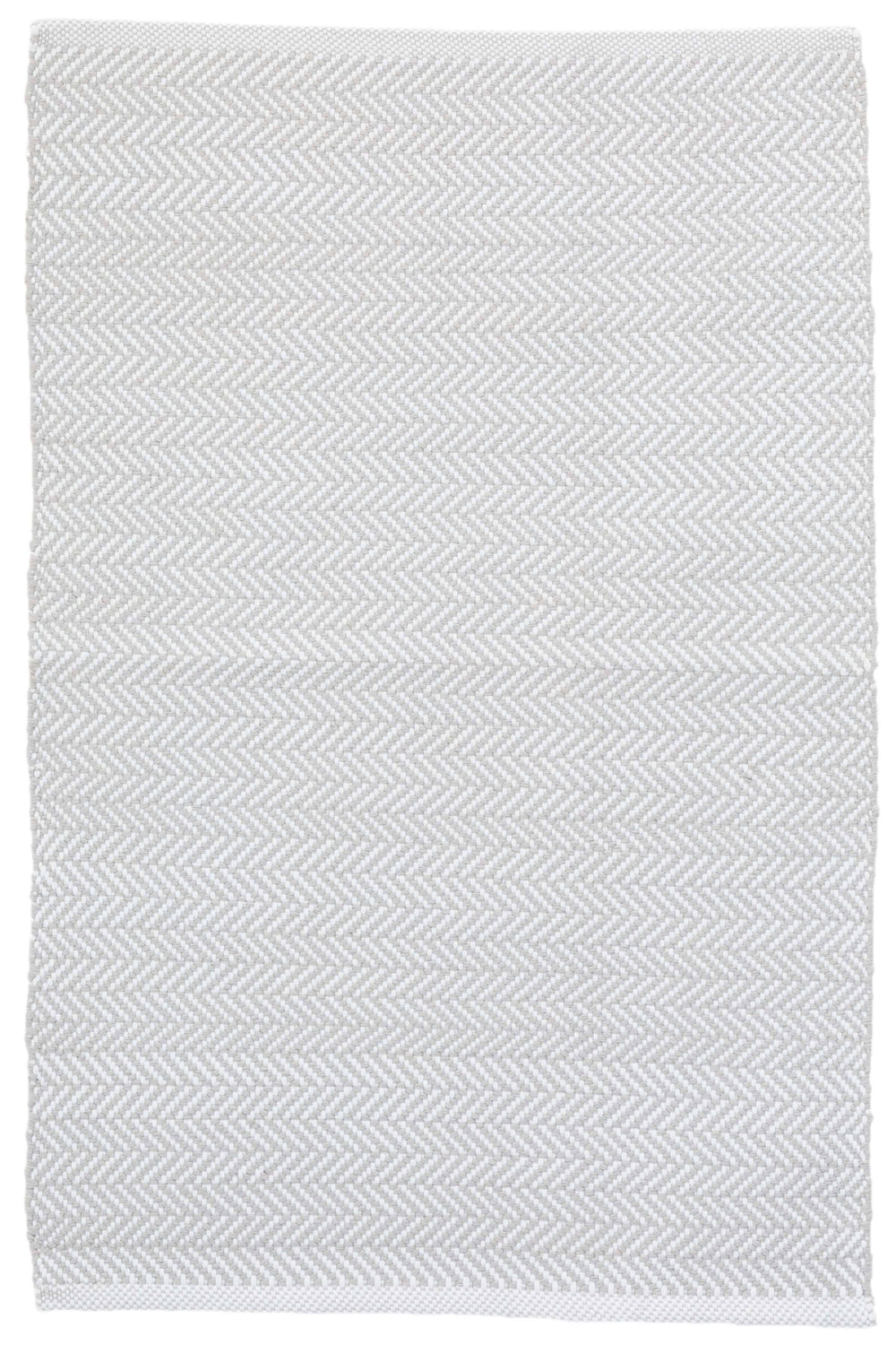 Dash & Albert Herringbone Pearl Grey Indoor/Outdoor Rug 2.5ft x 8ft