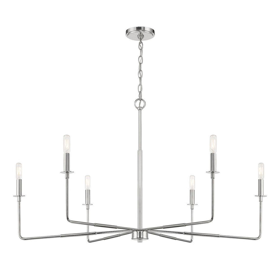 Mager 6 - Light Candle Style Classic Chandelier Three Posts Finish: Polished Nickel