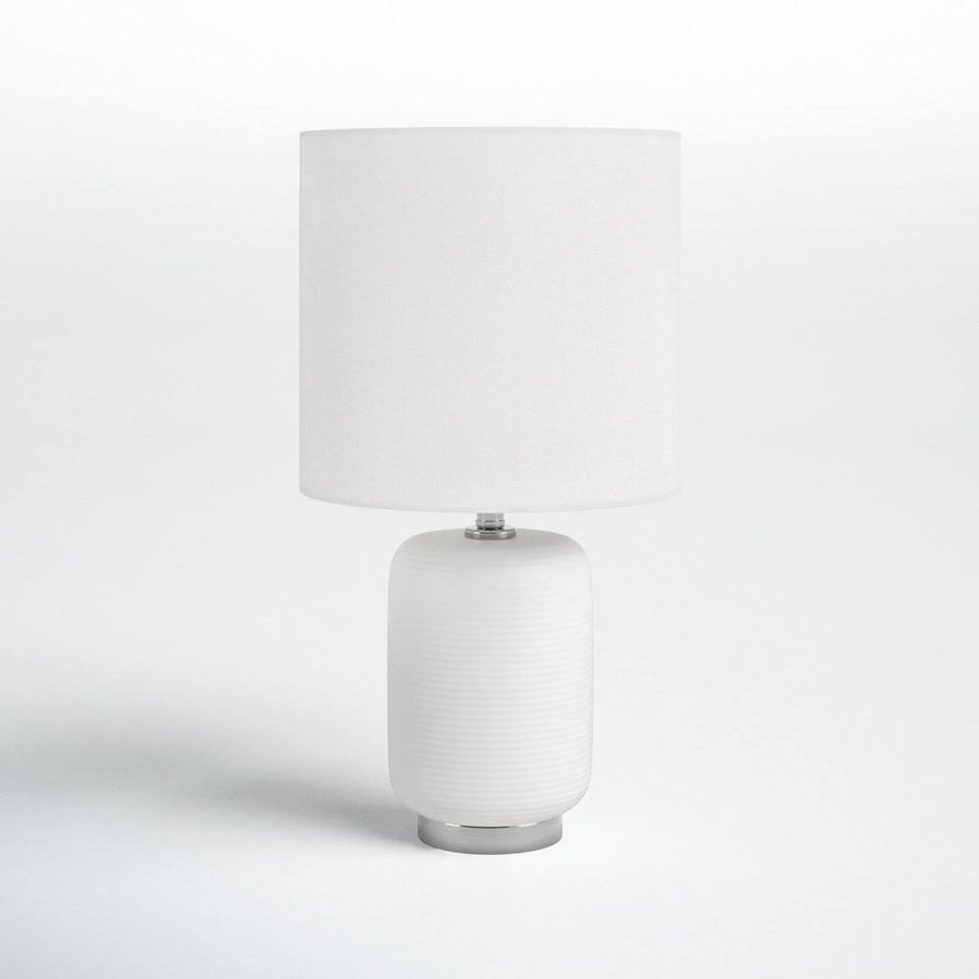 Gracie Ceramic Table Lamp Base Color: Matte White/Brushed Nickel
