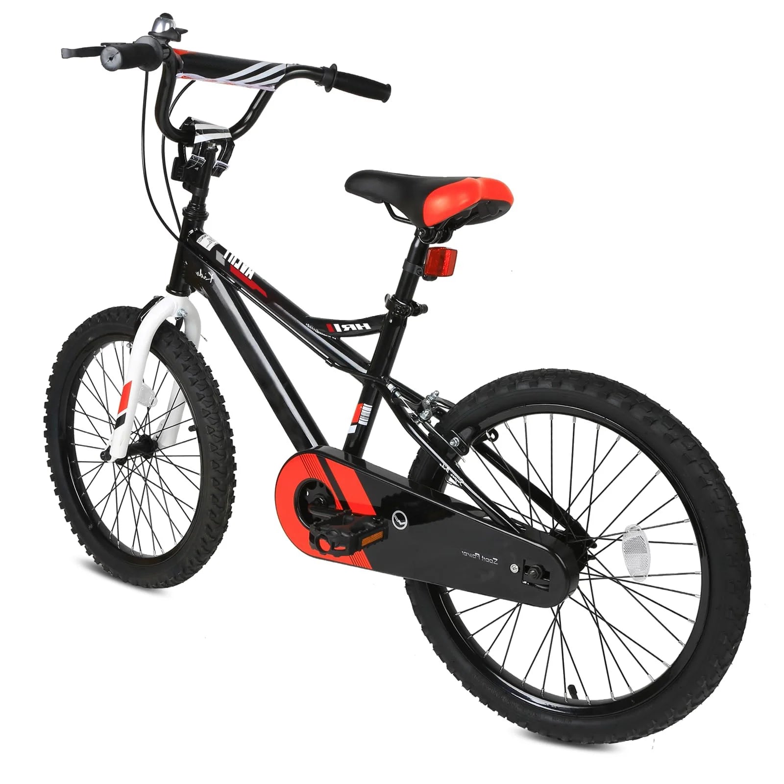 Kids Bike Boy Bicycle 20 in for Children Age 6 - 12 Years Old Height 48 - 60 in Toddler Cycling Dual Hand Brakes Black Sport Outdoor Bikes