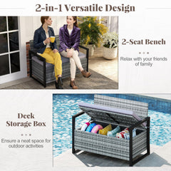 Tangkula 40 Gallon Outdoor Bench with Storage for Backyard