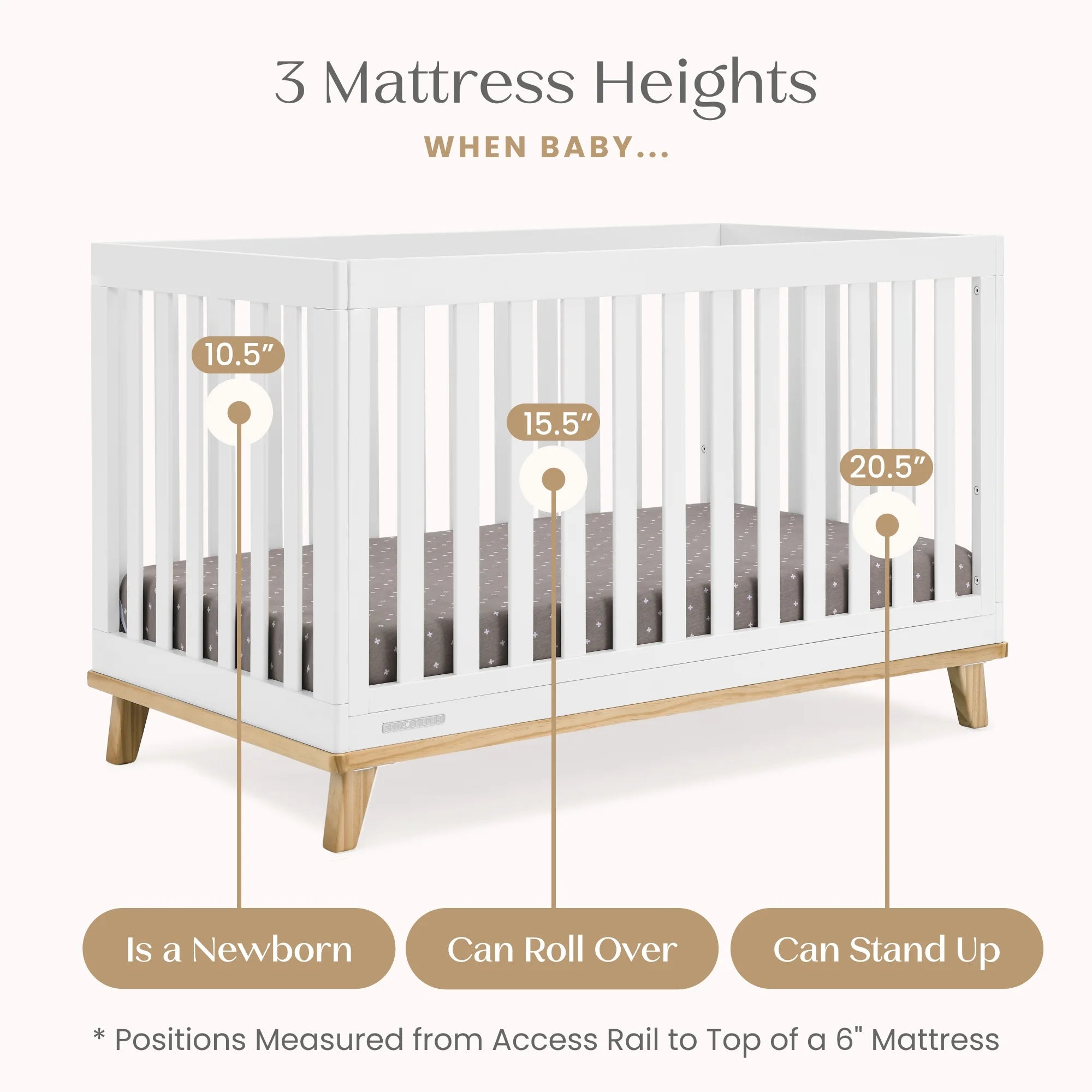 Delta Children Frankie 4 - in - 1 Convertible Crib - Greenguard Gold Certified, Black with Natural
