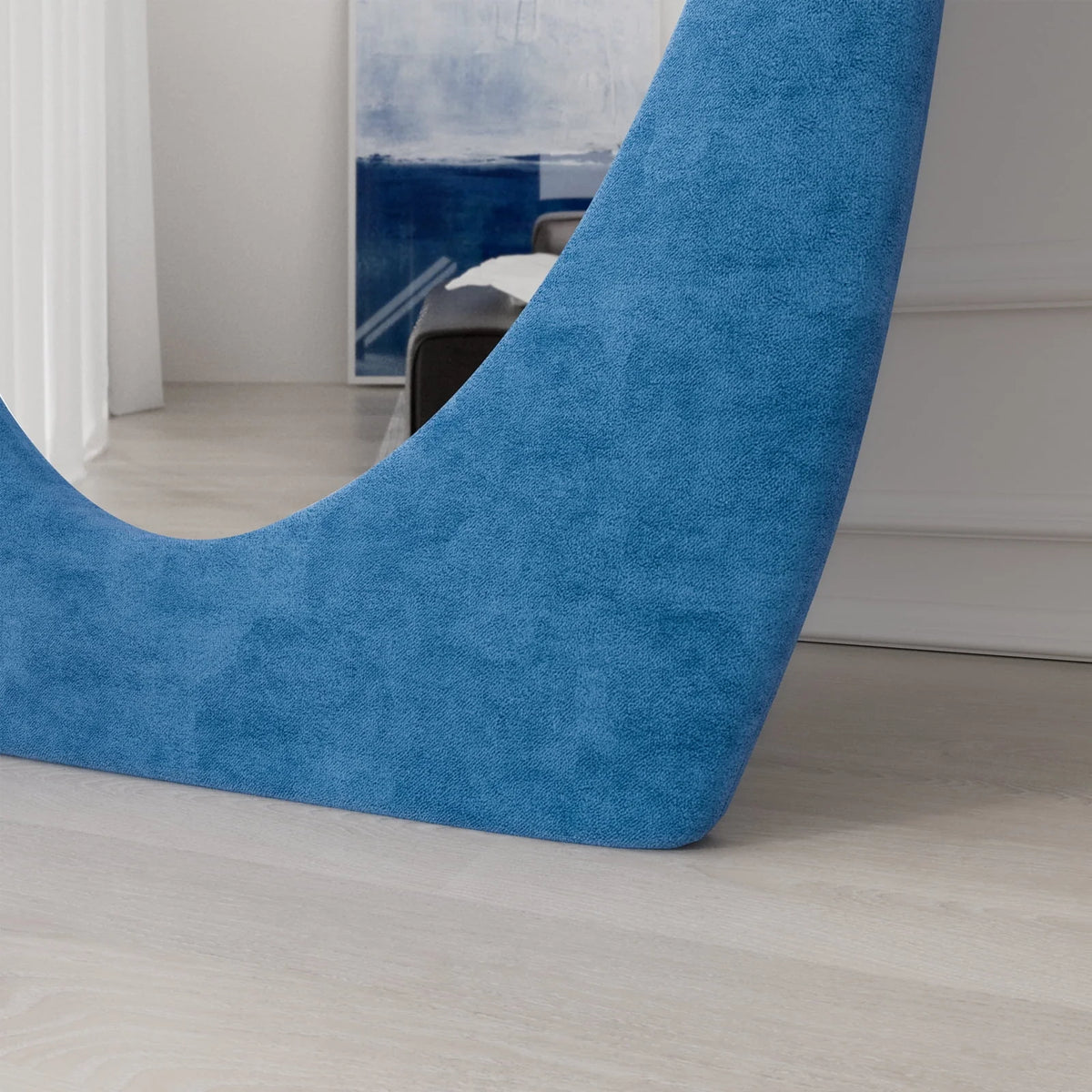 VLUSH Irregular Full Length Mirror, Floor Mirror Hanging & Leaning, 63"x24" Wavy Wall Mirror (Blue)