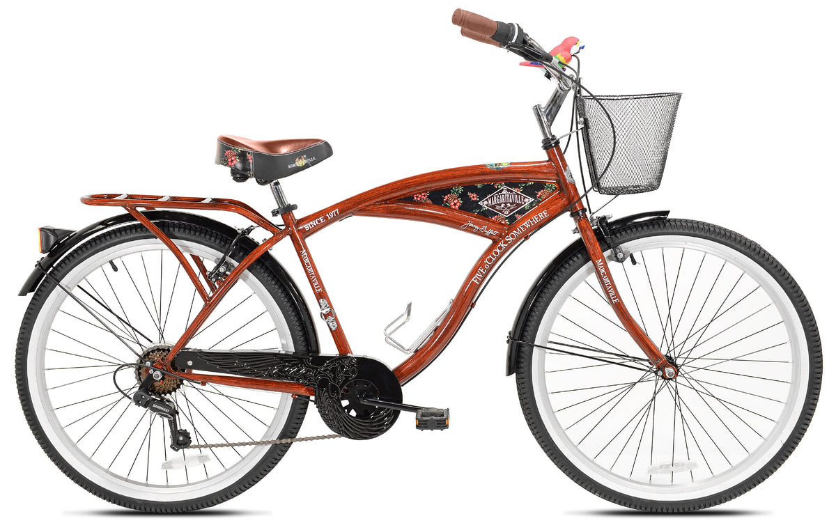 26" Margaritaville Men'S Cruiser Bike, Wood Grain Color