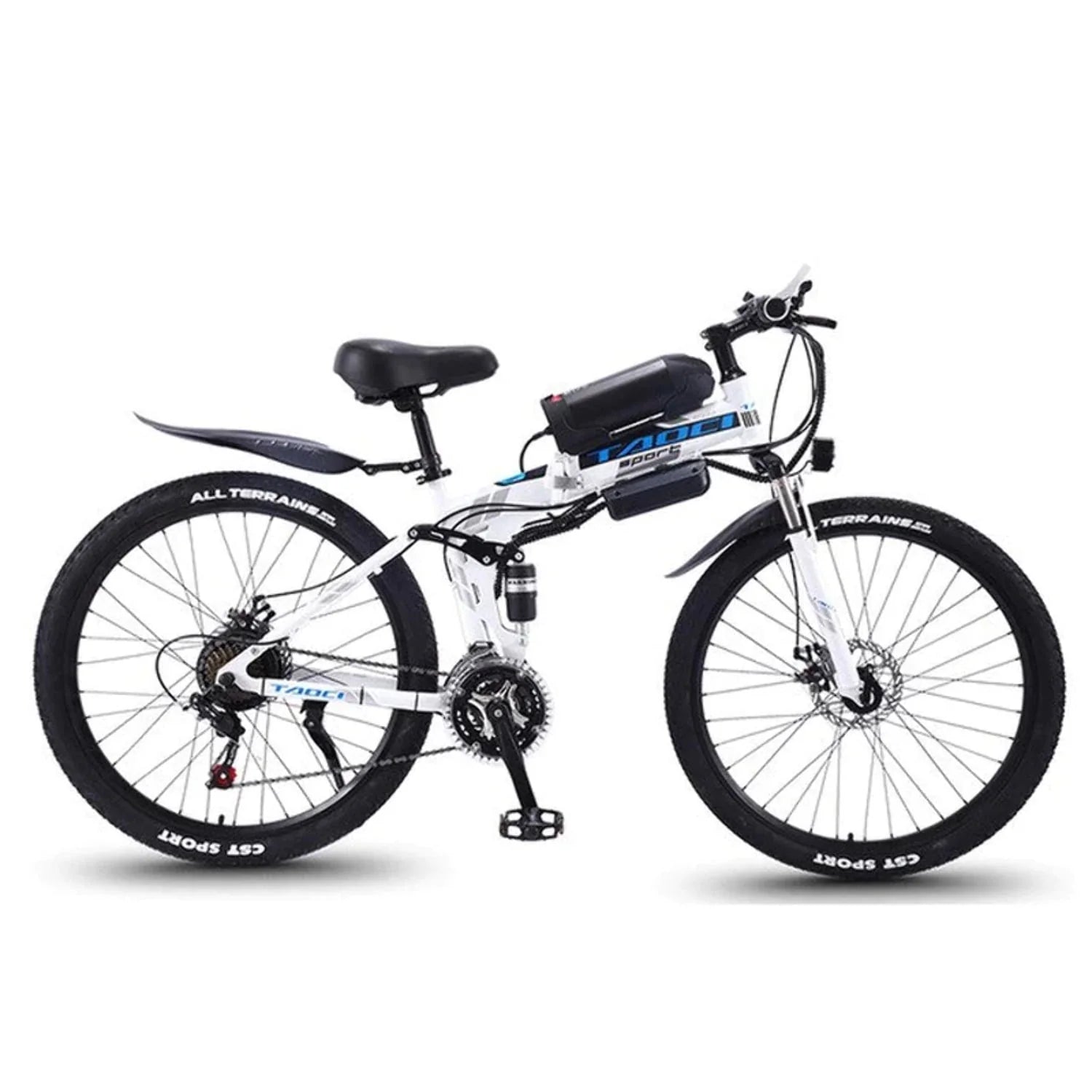 Electric Folding Mountain Bike 26 in 21 Speed Long Endurance Power - Assisted Bicycle Electric City Bike