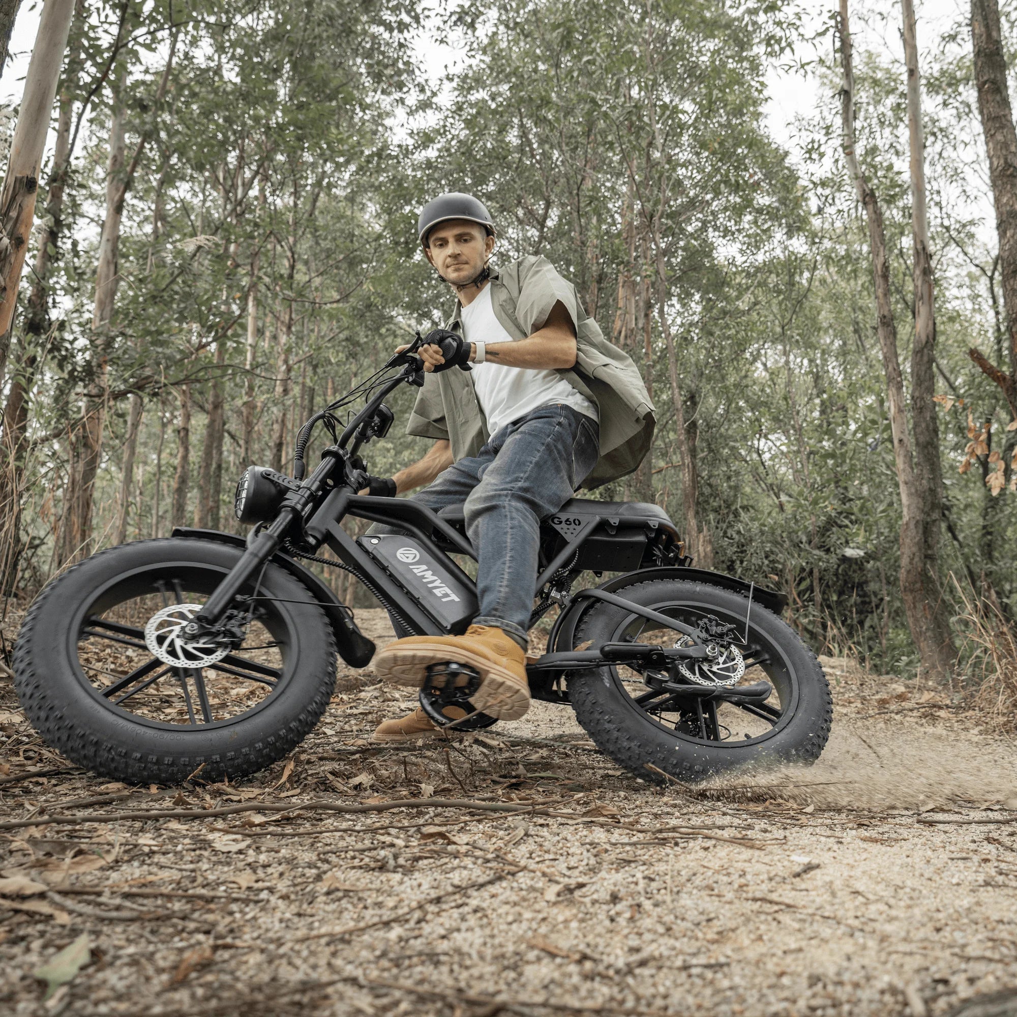 AMYET G60 Peak 1500W Electric Bike, 20" Fat Tire E - Mountain Bikes, 48V 20ah 32MPH Ebike for Adults Full Suspension UL2849
