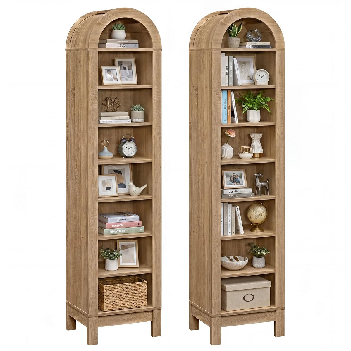 Tangkula 71" Tall Arched Bookcase for Living Room