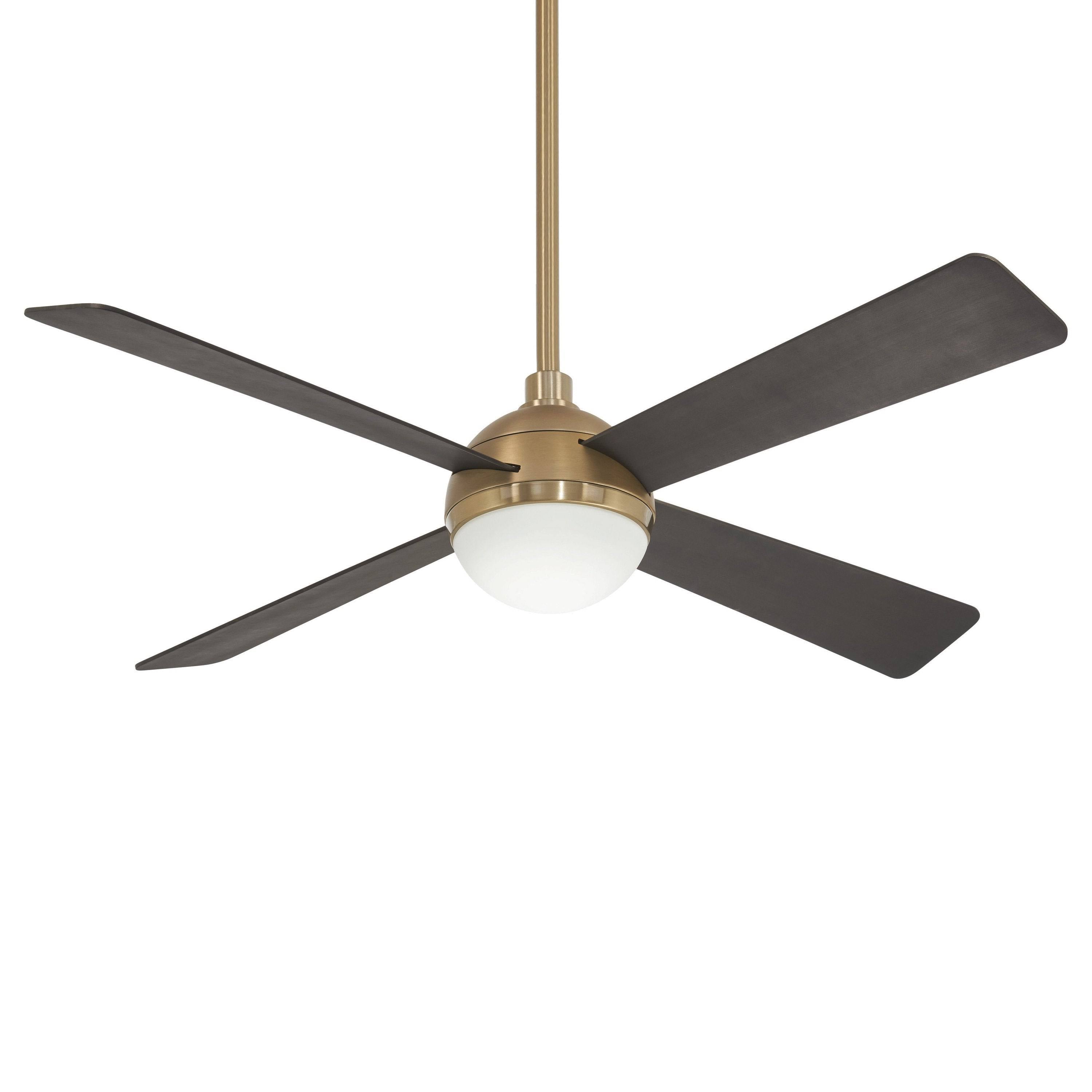 Minka-Aire F623L-BBR/SBR Orb 54 inch Soft Brass with Brushed Carbon Blades Ceiling Fan in Brushed Brass/Soft Brass