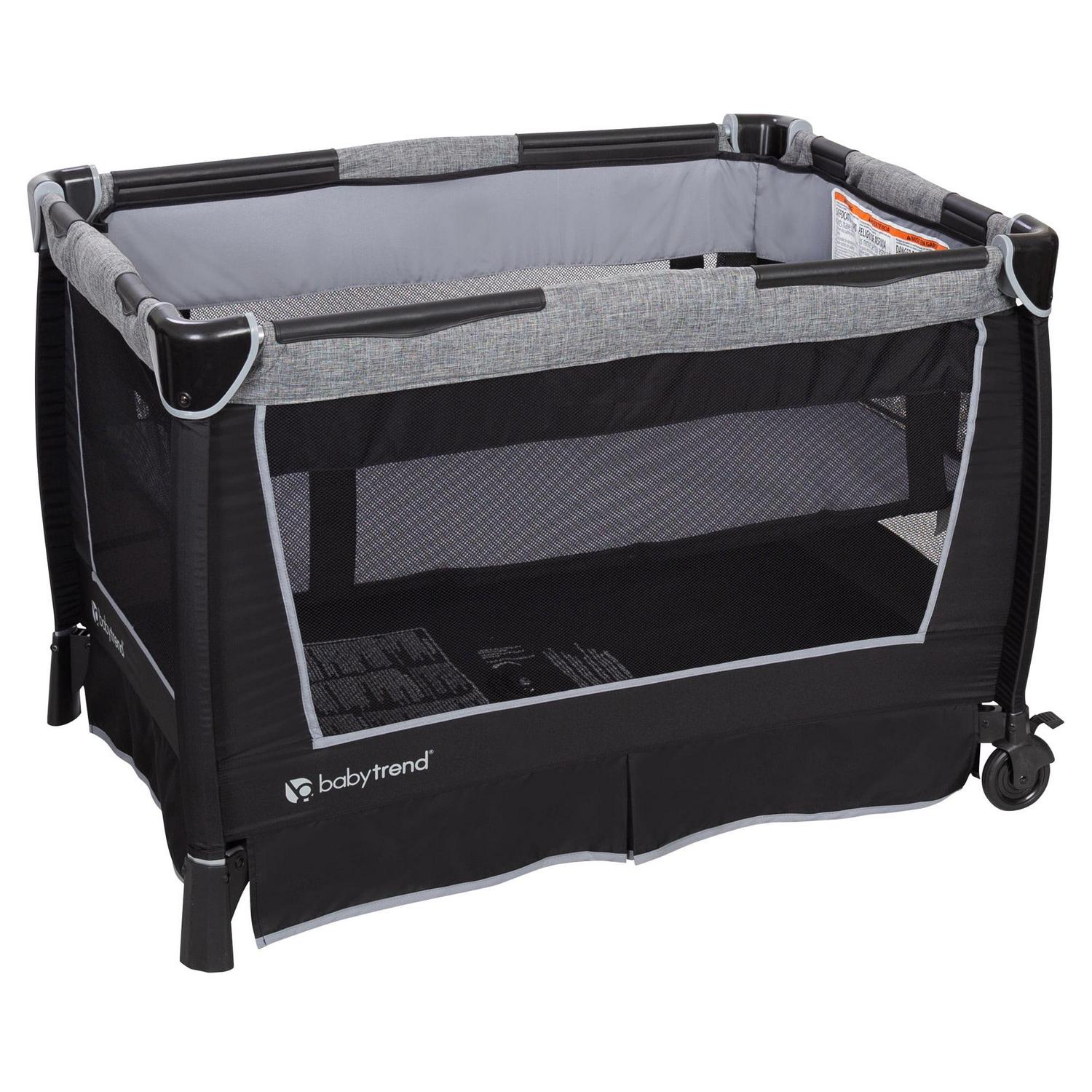 Baby Trend Simply Smart Nursery Center Playard with Bassinet and Travel Bag - Whisper Grey