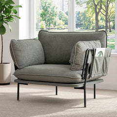 AECOJOY Modern Accent Chair Reading Chair with Pillow Upholstered Armchair for Adults