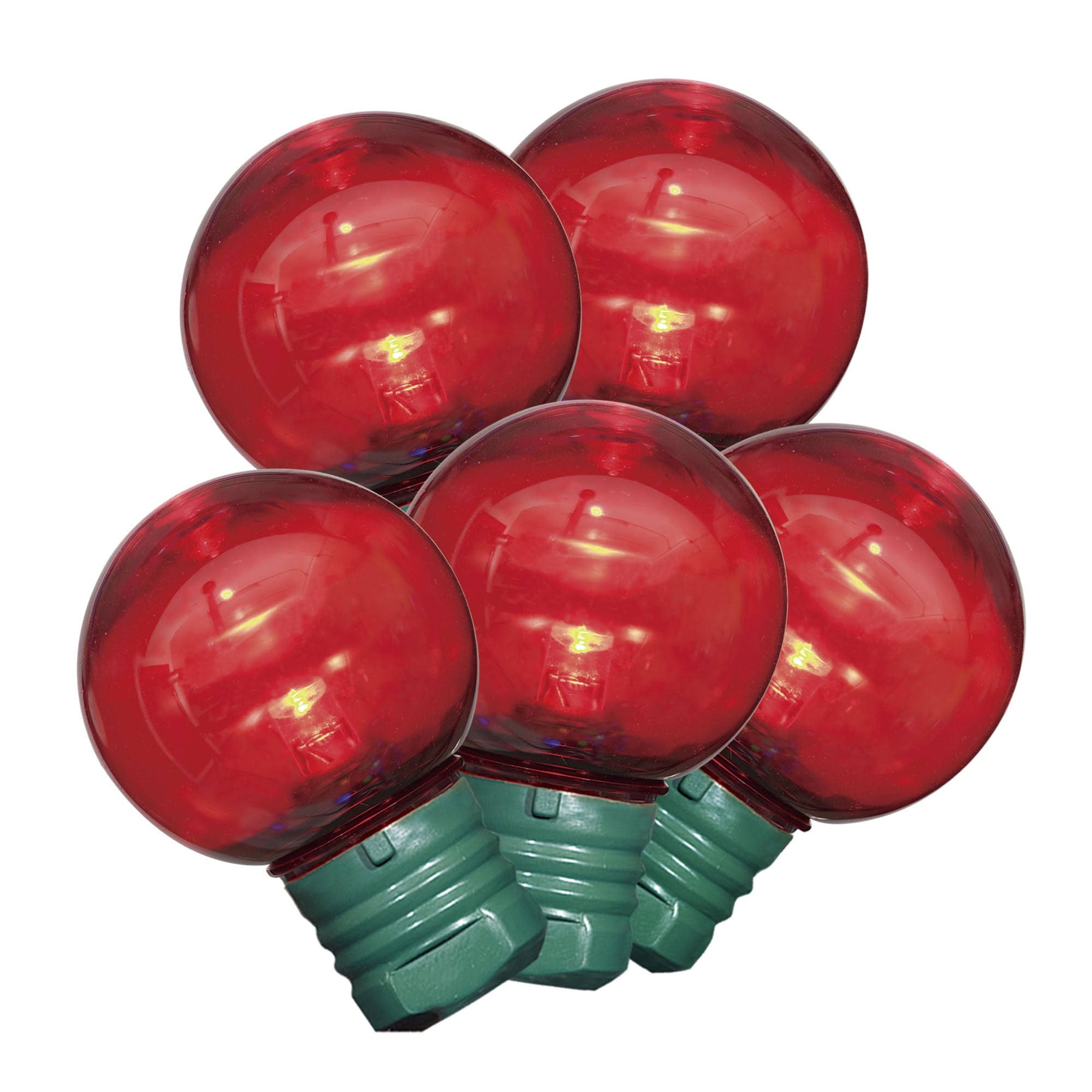 Holiday Time 100-Count Red LED Super Bright G30 Christmas Lights, with Green Wire, 58.1 Feet