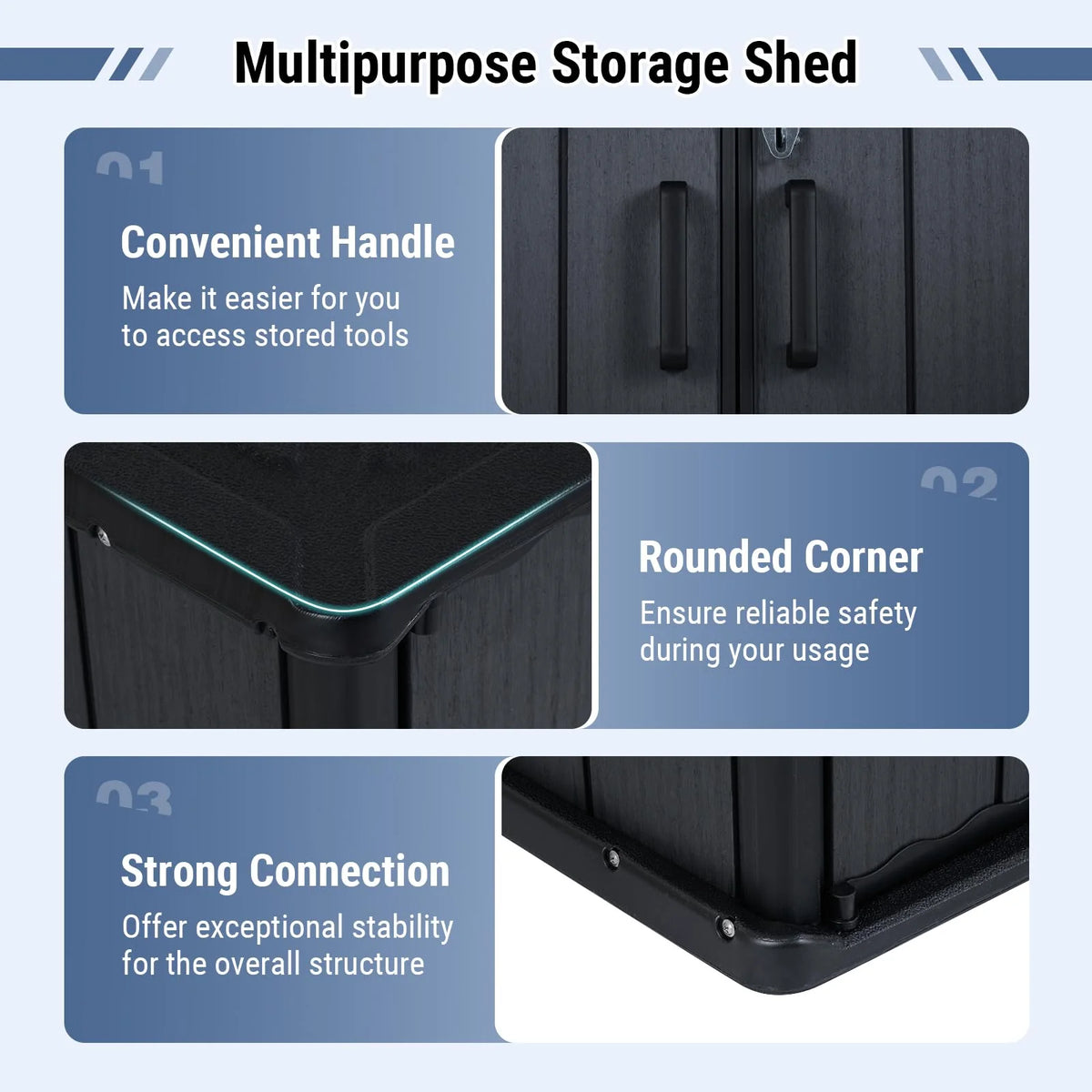 Tangkula 175 Gallon All-Weather Outdoor Storage Box with Lockable Door & Removable Shelf