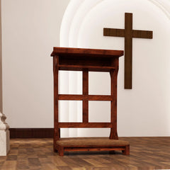 AECOJOY Acacia Wood Prayer Kneeler Bench with Storage Shelf & Soft Cushion, Comfortable Wooden Kneeling Meditation Seiza Stool for Praying