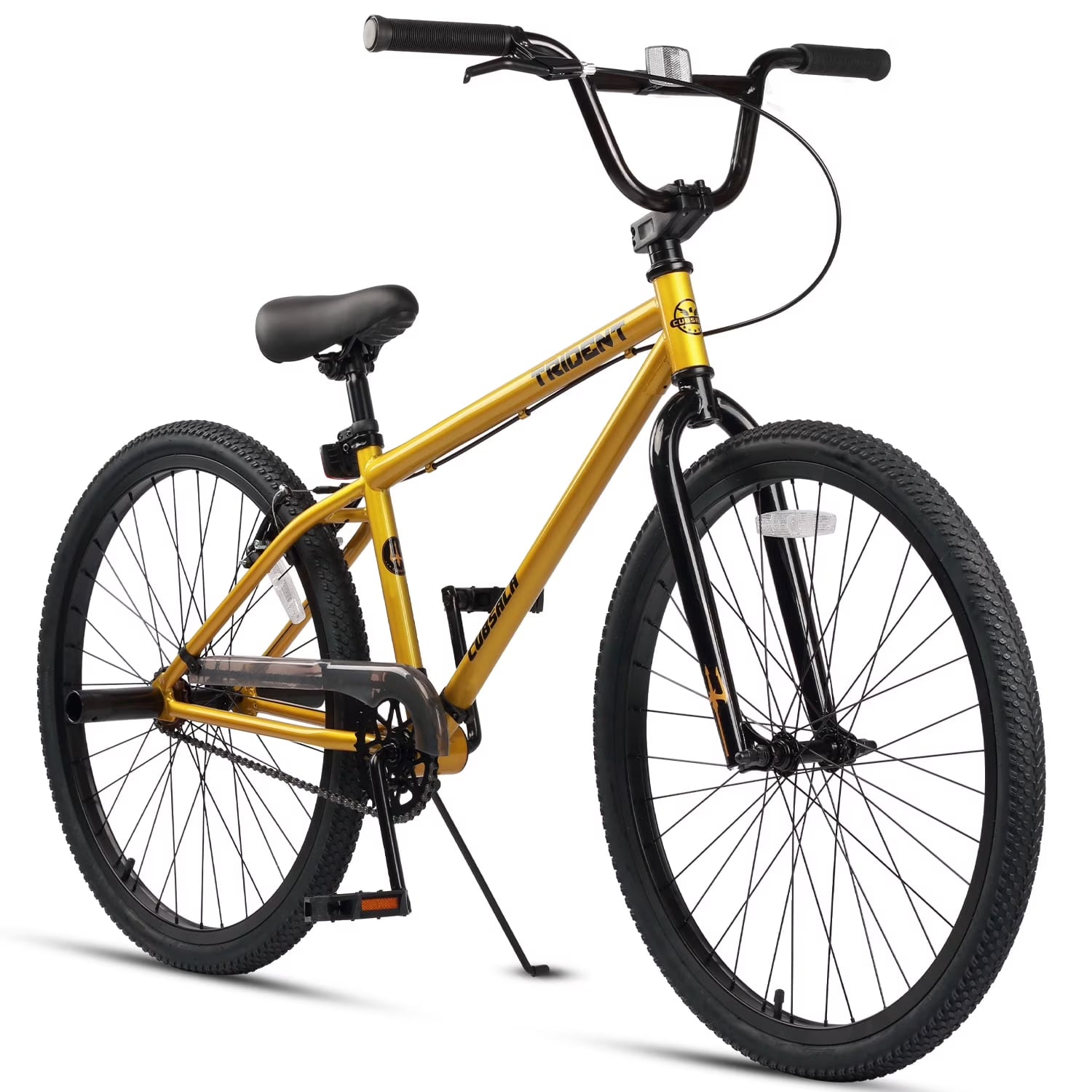 Cubsala 24 in BMX Race Bike Trident Bicycles Beginner - Level to Advanced Riders with 2 Pegs Trick Cycling and Professional Riding, Black