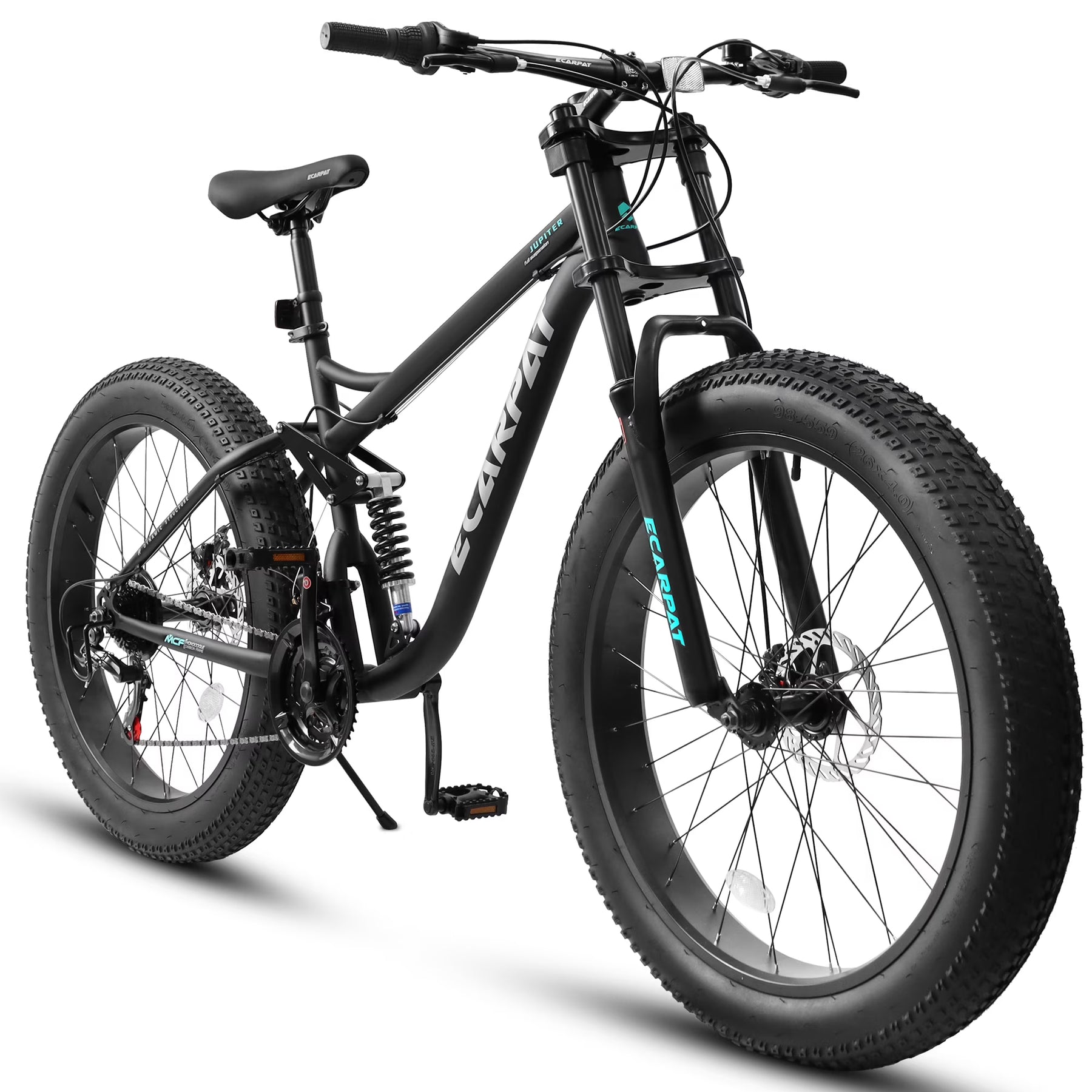 Ambifirner 26" Fat Tire Mountain Bike with Full Suspension - 4" Wide All - Terrain Tires & Shimano 21 - Speed Drivetrain - Outdoor Bike for Men/Women 85% Pre - Assembled Durable Design