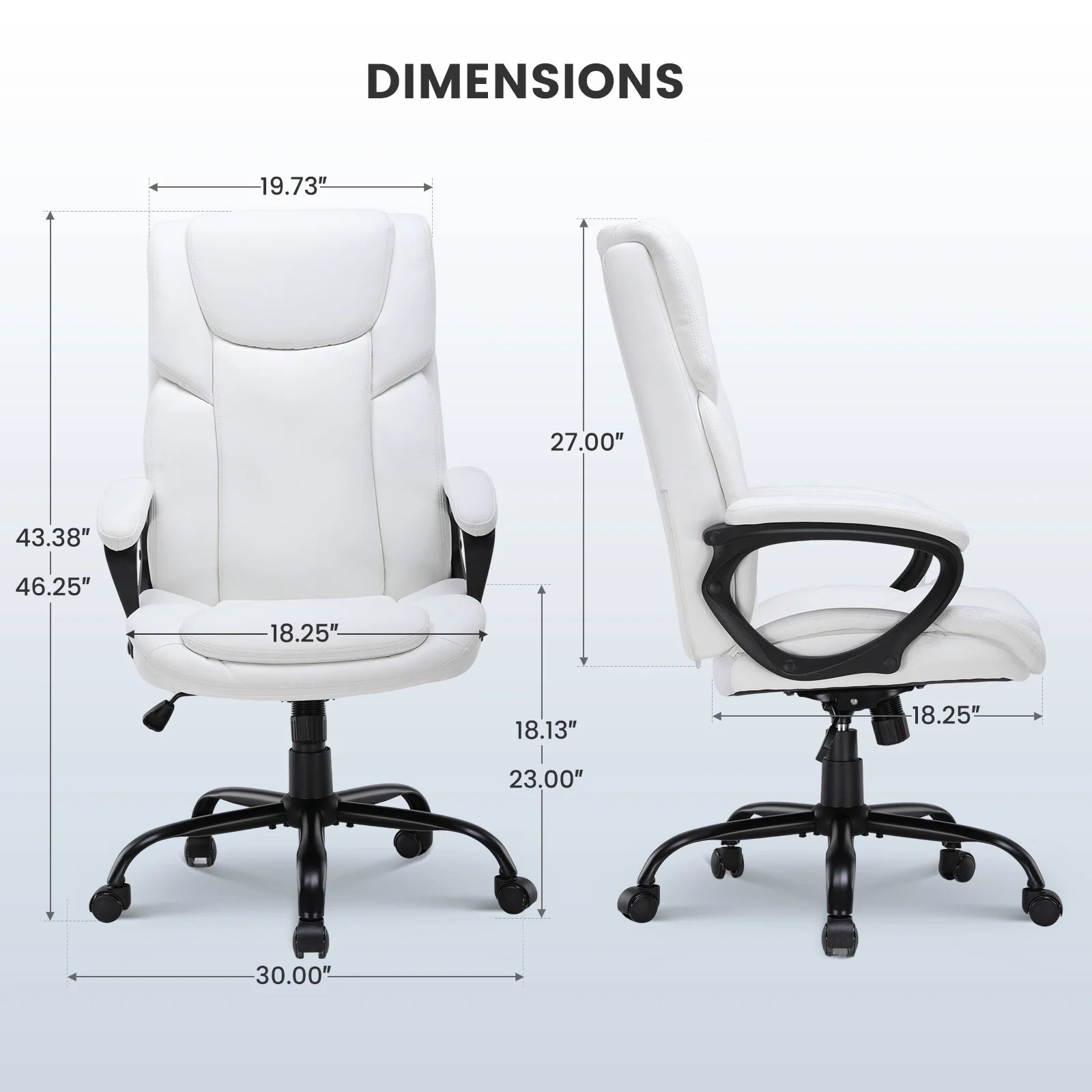 Mainstays Executive Ergonomic High Back Leather Home Office Desk Chair, Black