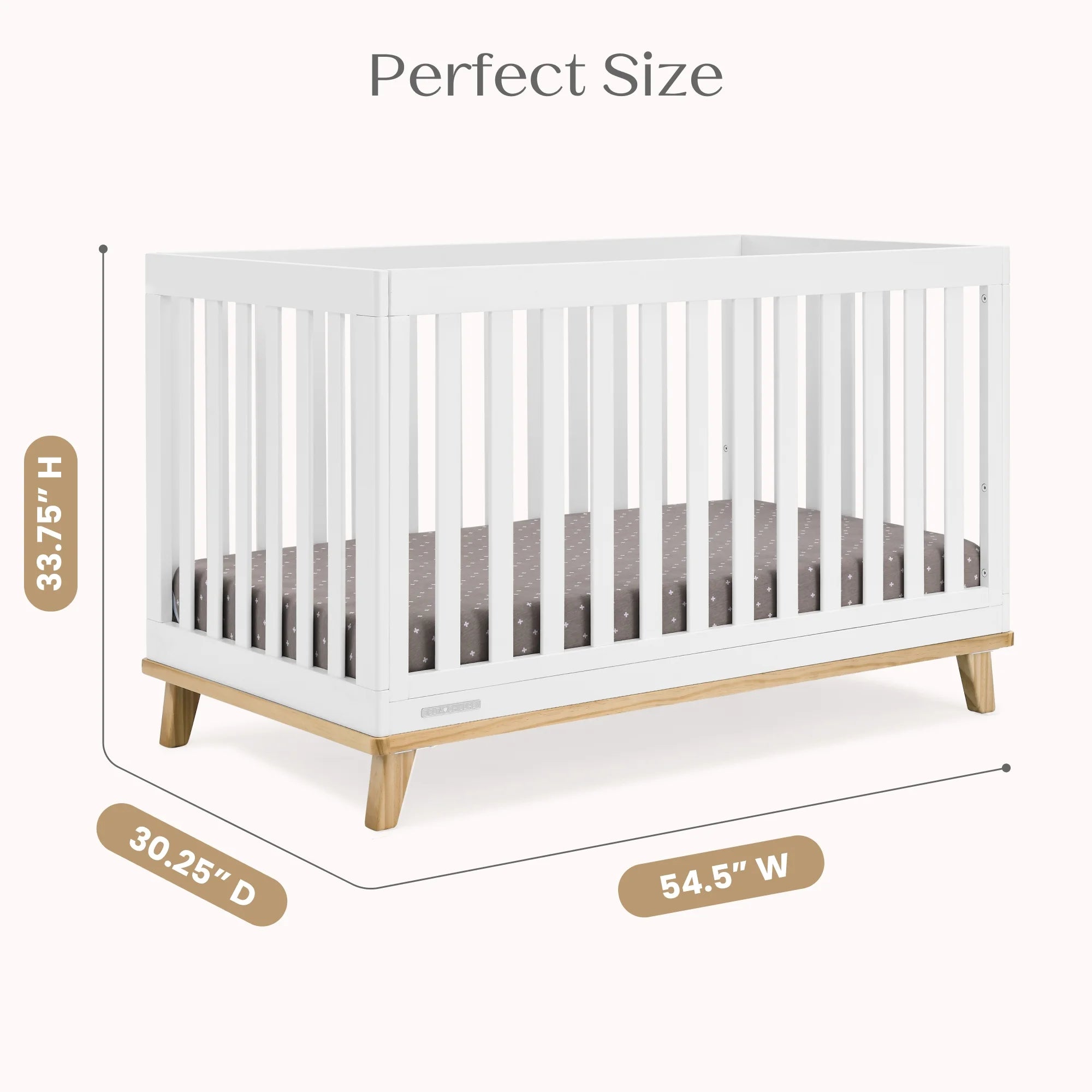 Delta Children Frankie 4 - in - 1 Convertible Crib - Greenguard Gold Certified, Black with Natural