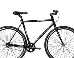 Wonder Wheels Fixed Bike 700C 57cm Hi - Ten Steel Frame Side Pull Brake Alloy Black Rims 700c*1.5*14g*32h*h30 Black Spokes, Tire: Black. - Matte Black & Black