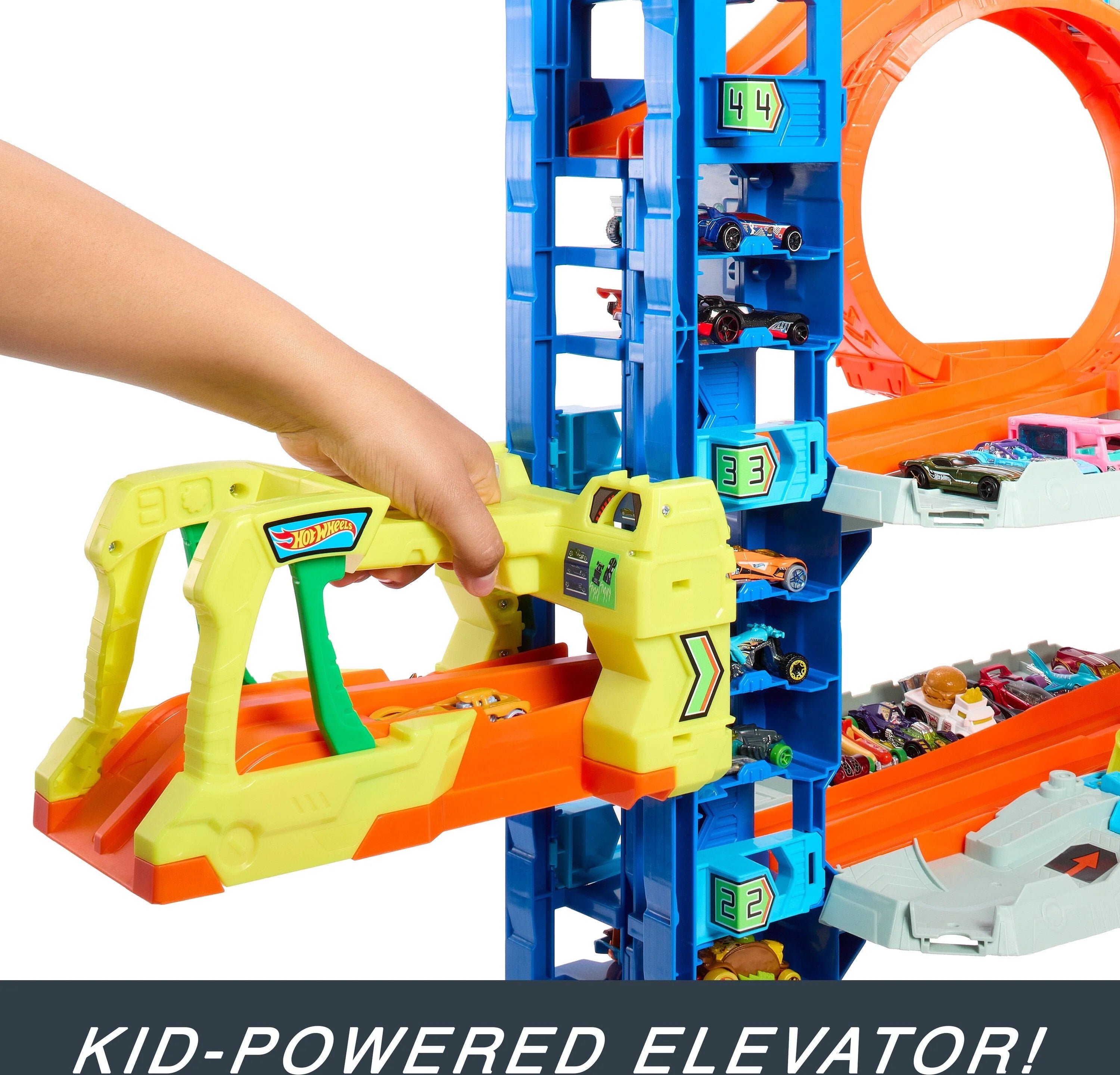Hot Wheels City Ultimate Garage Playset with 2 Die - Cast Cars, Toy Storage for 50+ Cars