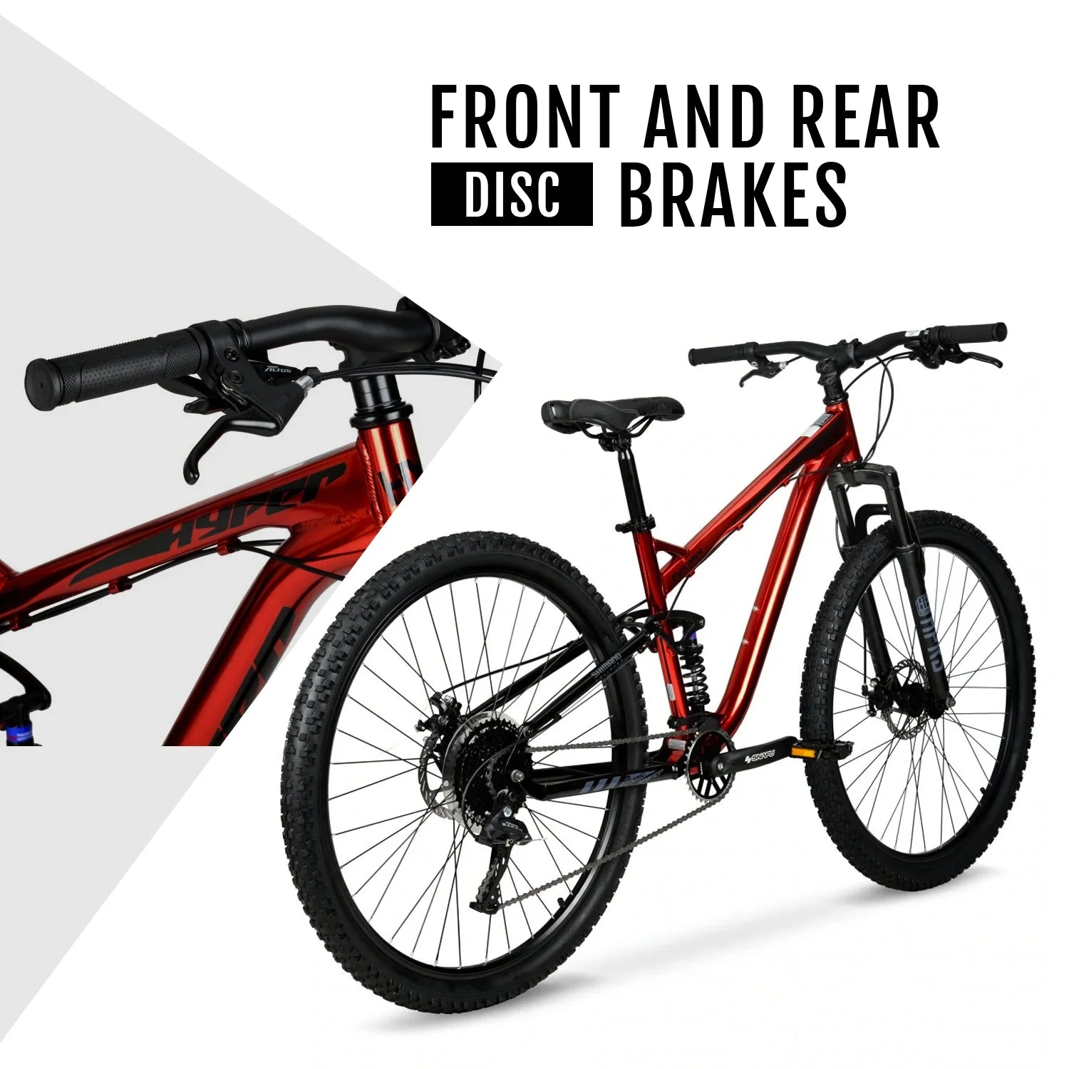 29" Hyper Explorer Dual Suspension Mountain Bike, Adults Age 13+, Red