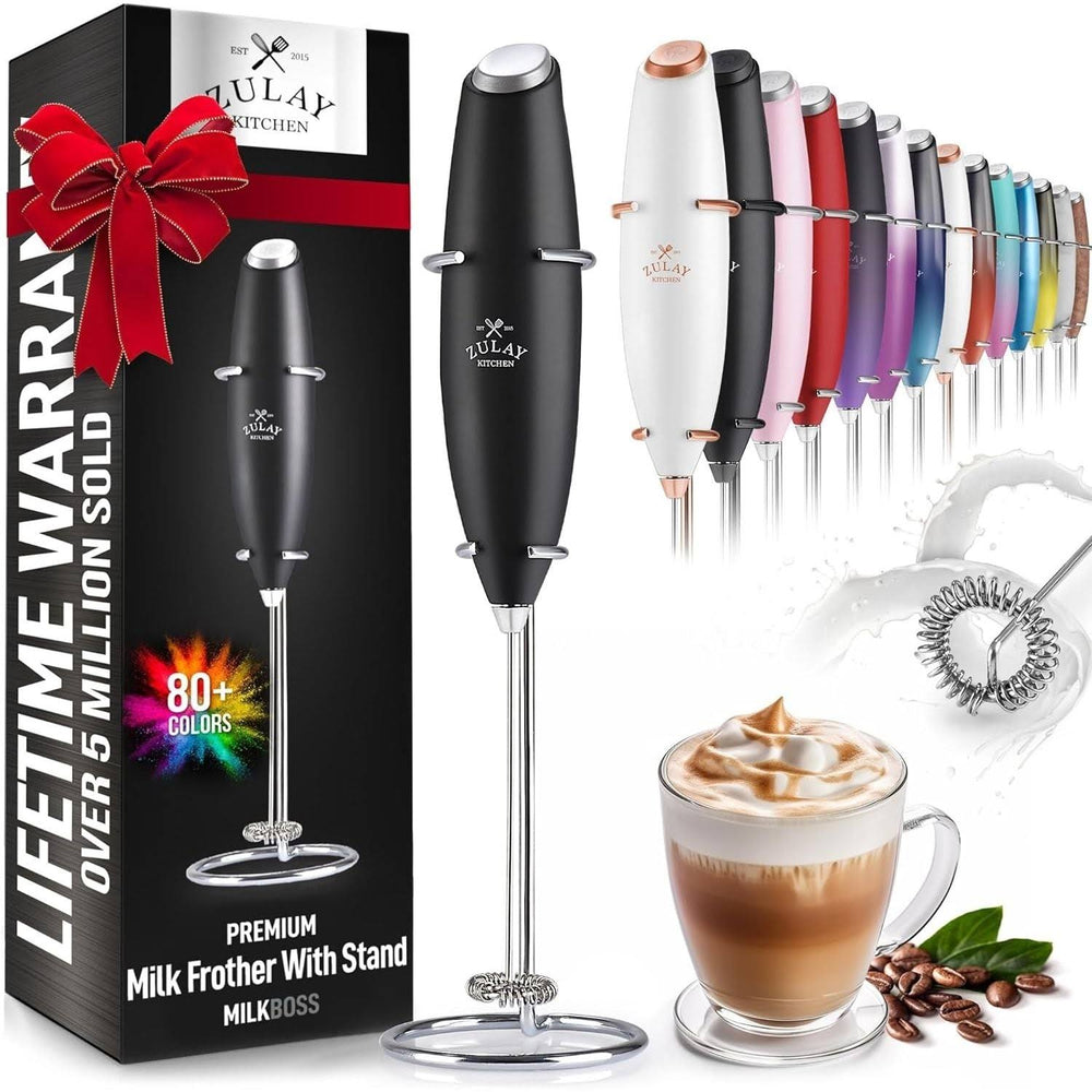 Zulay Kitchen Original Handheld Milk Frother - Black