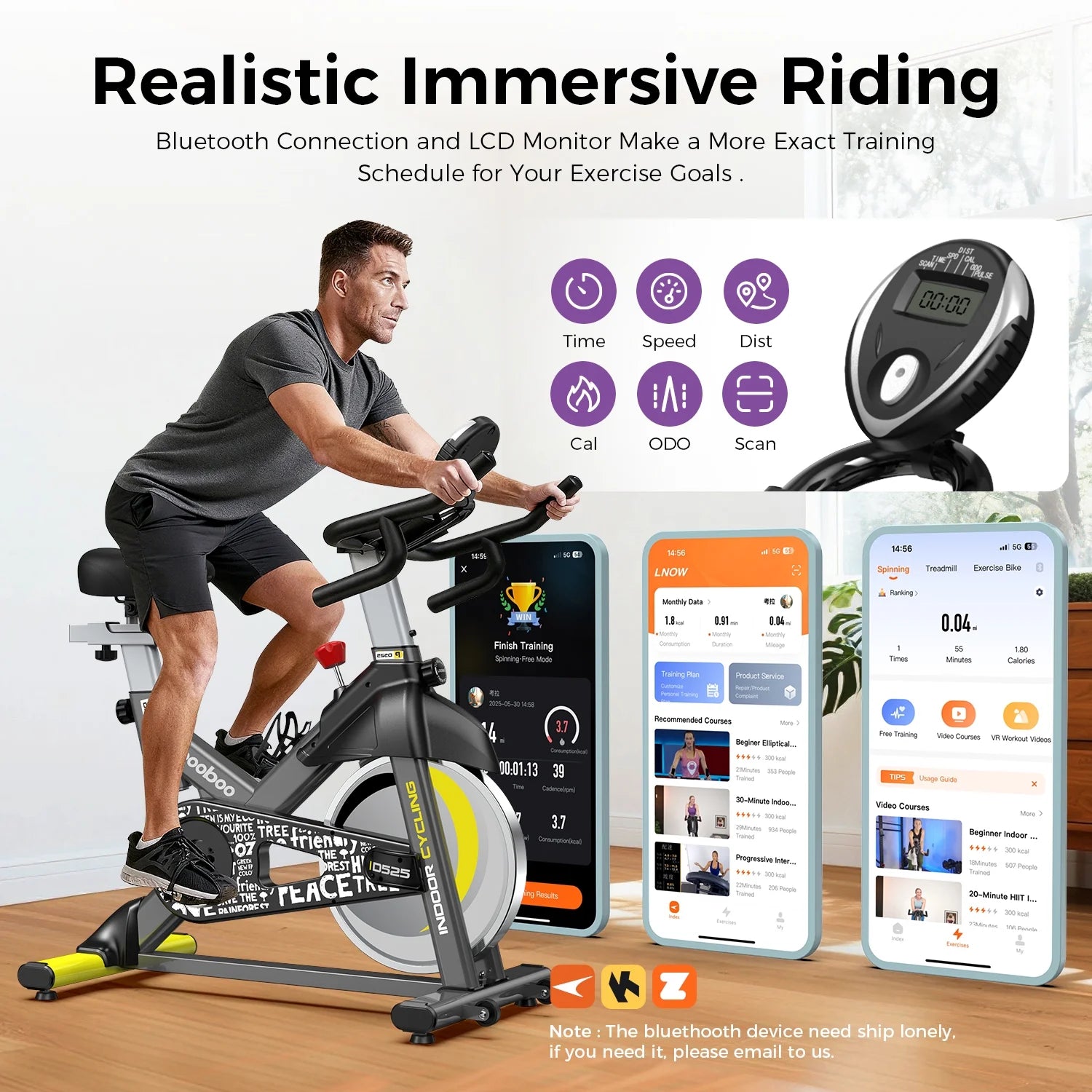 Pooboo Stationary Exercise Bike Indoor Cycling Bike Cycle Bicycle Adjustable Resistance for Home Office Cardio Workout Machine Max Weight 350 lb