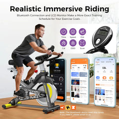 Pooboo Stationary Exercise Bike Indoor Cycling Bike Cycle Bicycle Adjustable Resistance for Home Office Cardio Workout Machine Max Weight 350 lb