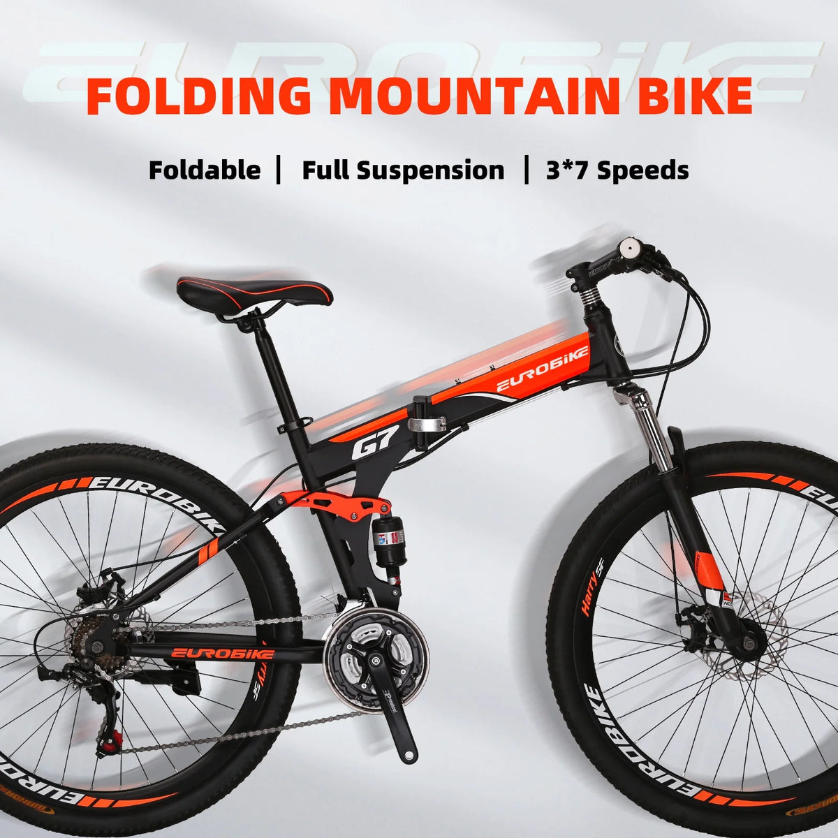 Eurobike 27.5" Full Suspension Folding Mountain Bike Foldable Frame Bicycle Disc Brakes Men or Women Bikes for Afults Green