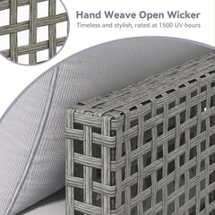 AECOJOY 7-Piece Patio Outdoor Furniture Set, Boho Outdoor Sectional Set, Grey&Light Grey