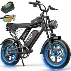 Ridstar Electric Bike for Adults Q20, 1200W 30MPH, 48V 15.6ah Electric Bicycle, 7 Speed Full Suspension Mountain Bike UL2849