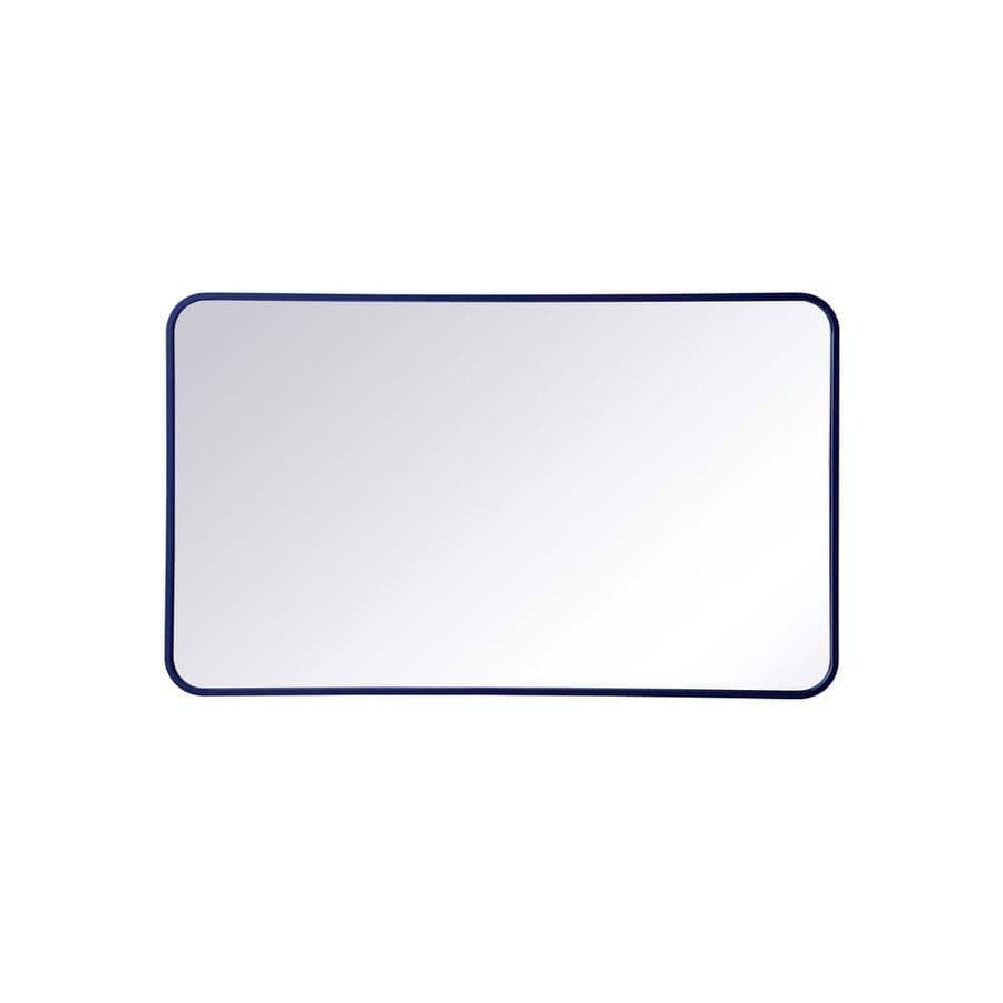 Timeless Home 40 in. H x 24 in. W Blue Modern Soft Corner Rectangular Wall Mirror