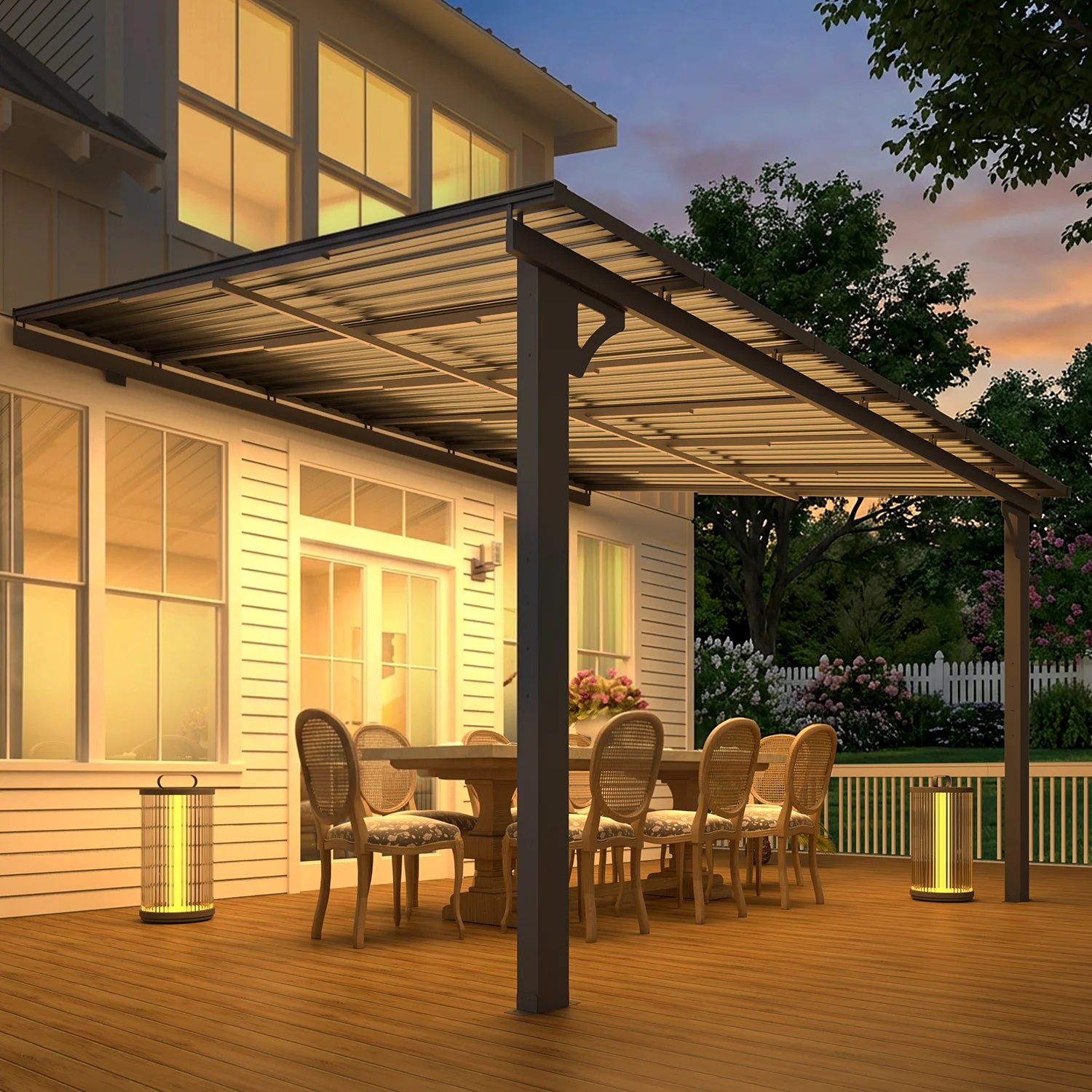AECOJOY 12x10 Outdoor Hardtop Gazebo Adjustable Height (6.5-9.8Ft) Pergola for Patio