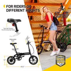 Swagtron Swagcycle EB5 Pro Plus Lightweight Aluminum Folding Electric Bike with Pedals