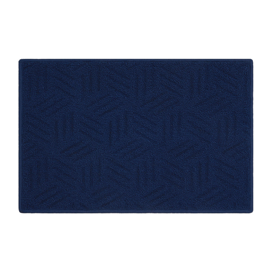 Mainstays Solid High Low Loop Kitchen Mat 18in x 27in Navy Blue