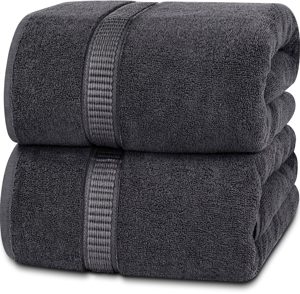 Utopia Towels - Luxurious Jumbo Bath Sheet (35 x 70 Inches, Grey) - 600 GSM 100% Ring Spun Cotton Highly Absorbent and Quick