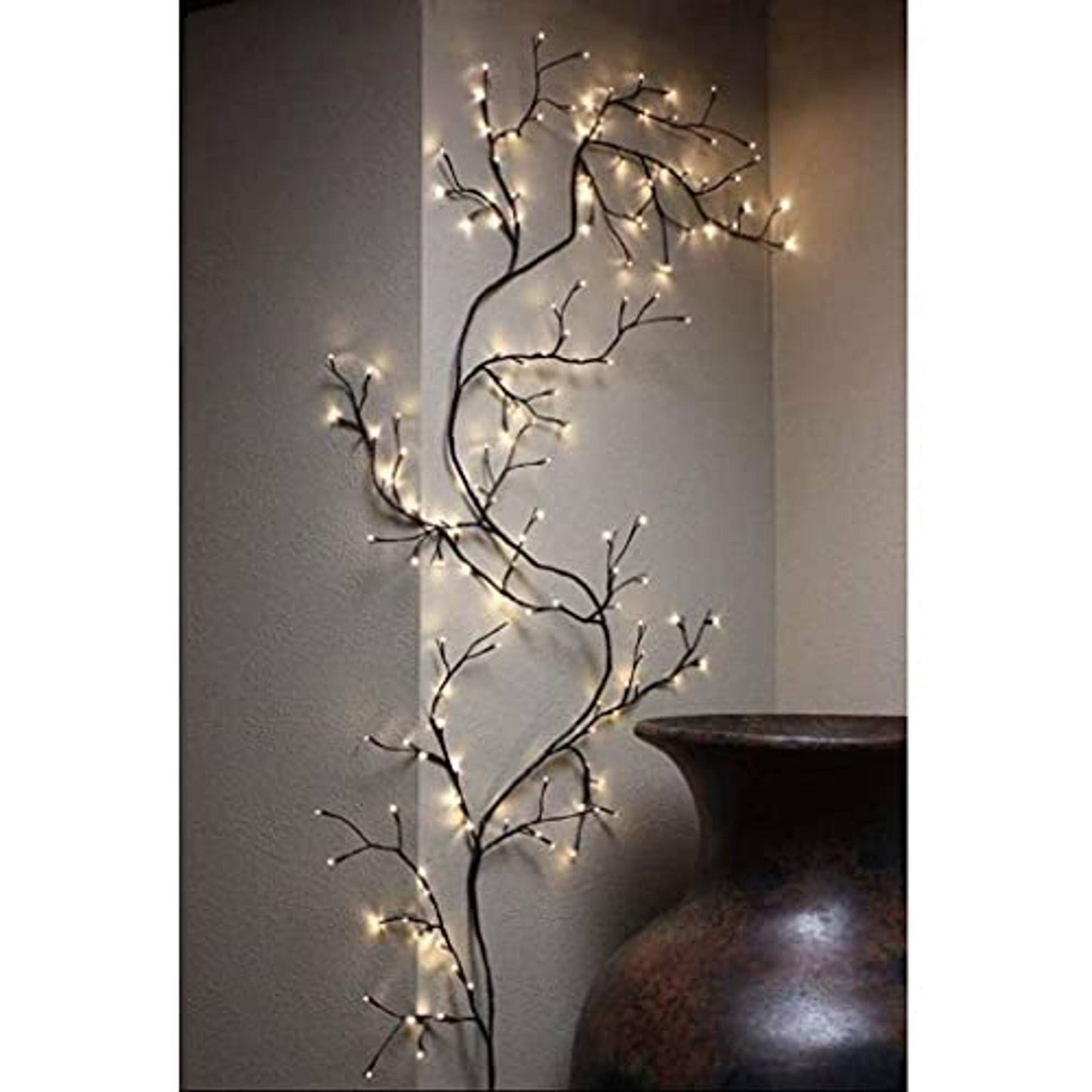 Mulcolor Vines for Room Decor,Christmas Decorations Indoor Home Decor Artificial Plants Flowers Tree Willow Vine Lights 144 LEDs for Walls Bedroom