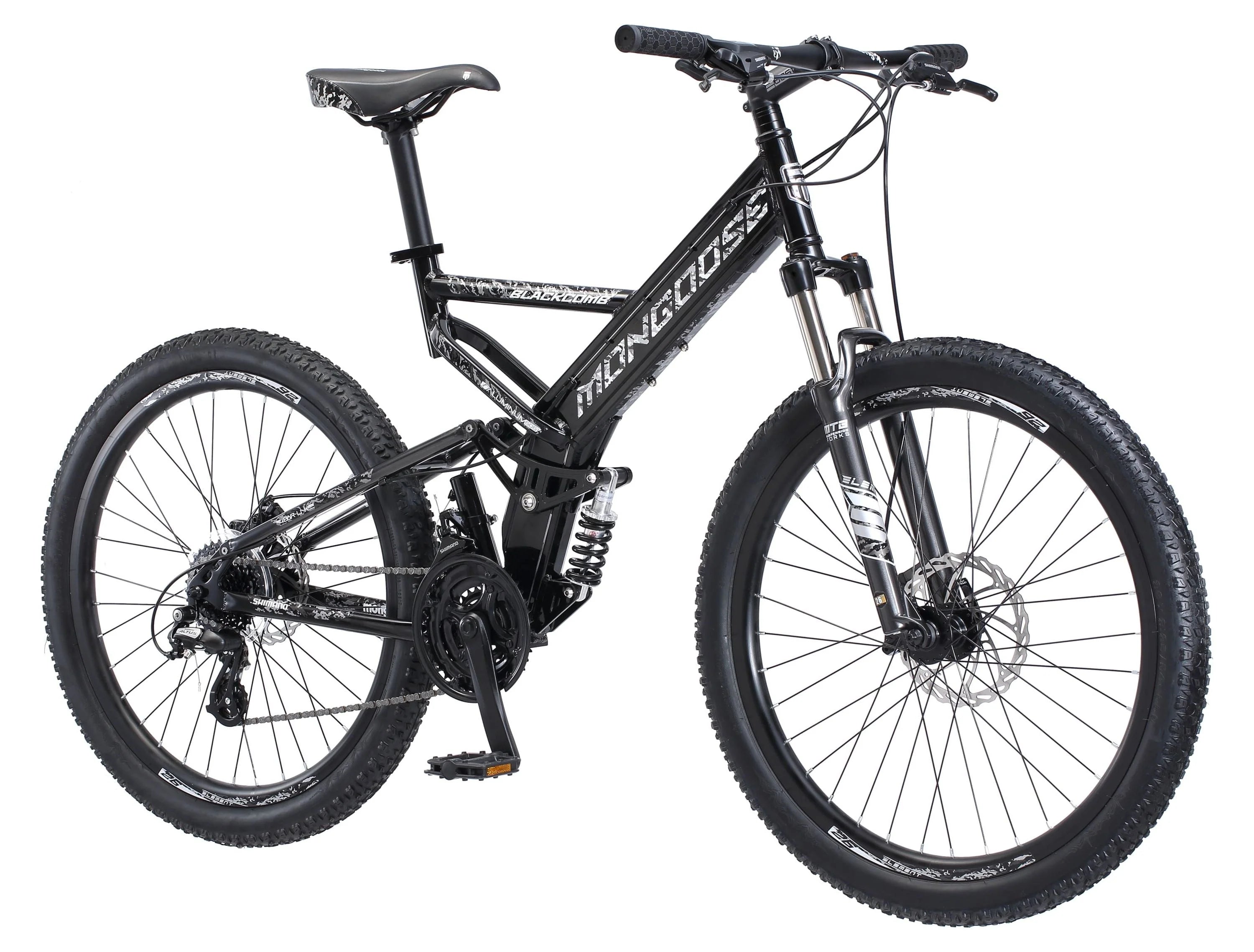 Mongoose Blackcomb Mountain Bike, 26 - Inch Wheels, 24 Speeds, Black, Men'S