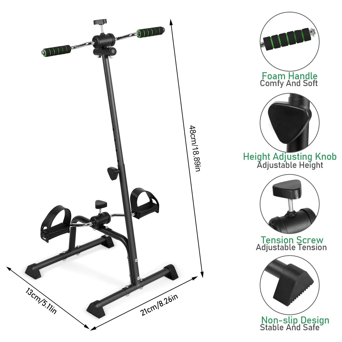 Mwptoo Elderly Exercise Bike, Pedal Exerciser Bike, Hand Arm Leg Knee Peddler, Adjustable Fitness Equipment for Seniors, Elderly Home Pedal Exercise Bike for Total Body